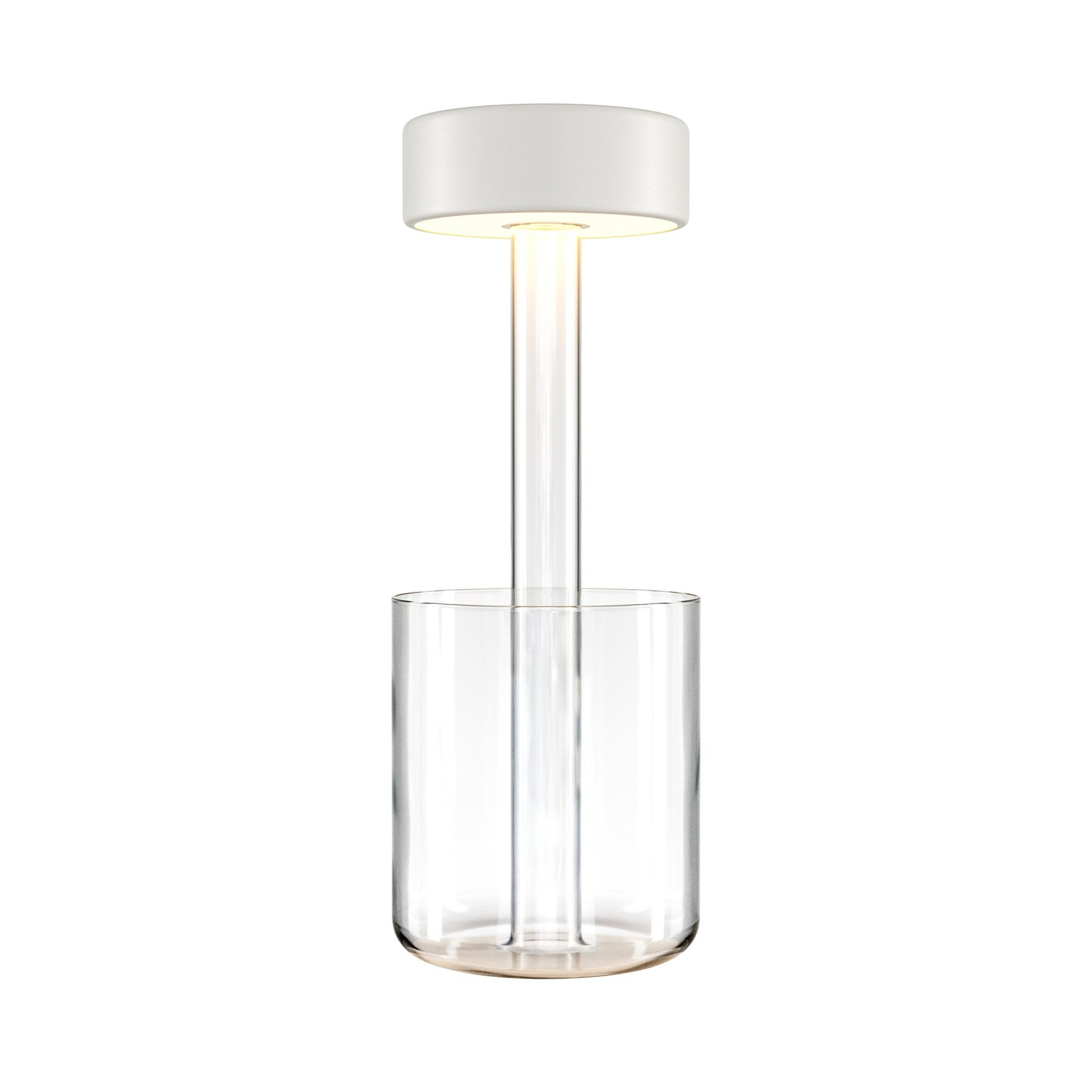 Maytoni LED rechargeable table lamp AI Collaboration, glass, white