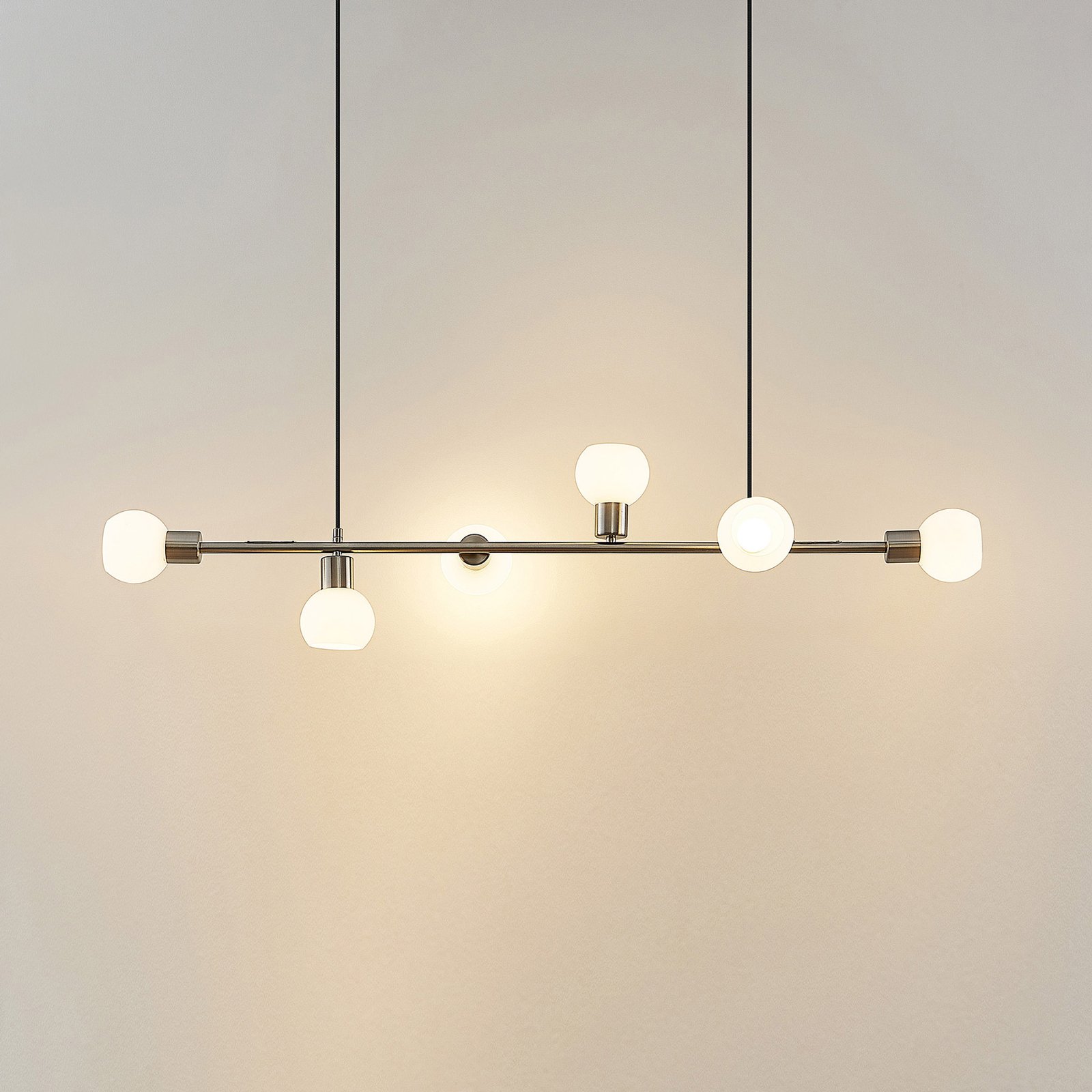 Biscala Pendant Nickel/Opal - Lindby