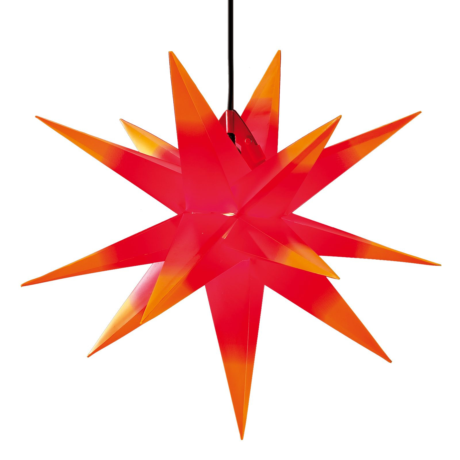 Étoile XXL extérieur 18 branches 80 cm rouge/jaune
