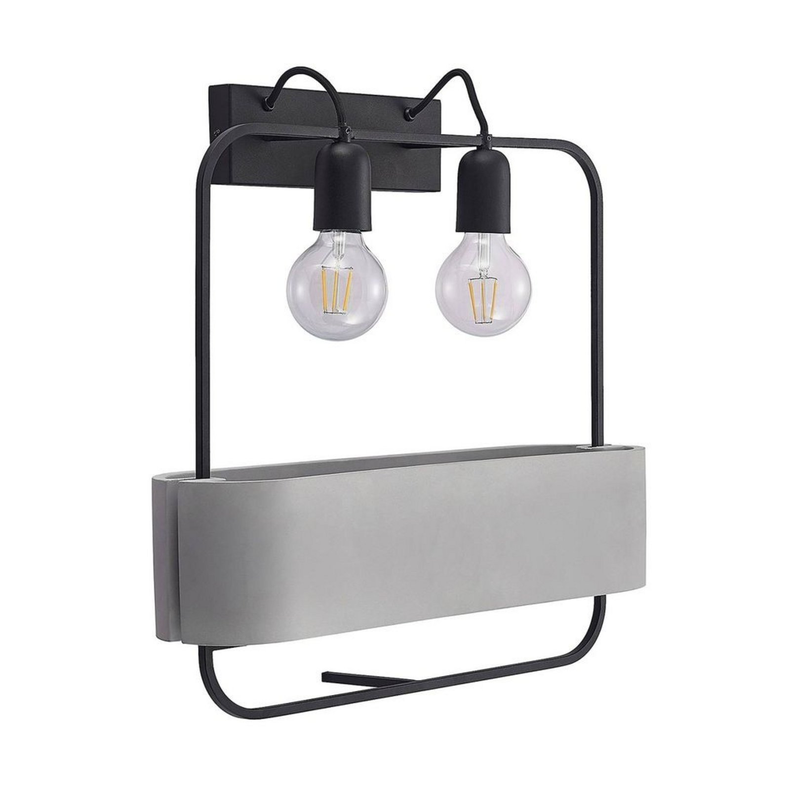 Teona Wall Lamp Black/Grey - Lucande