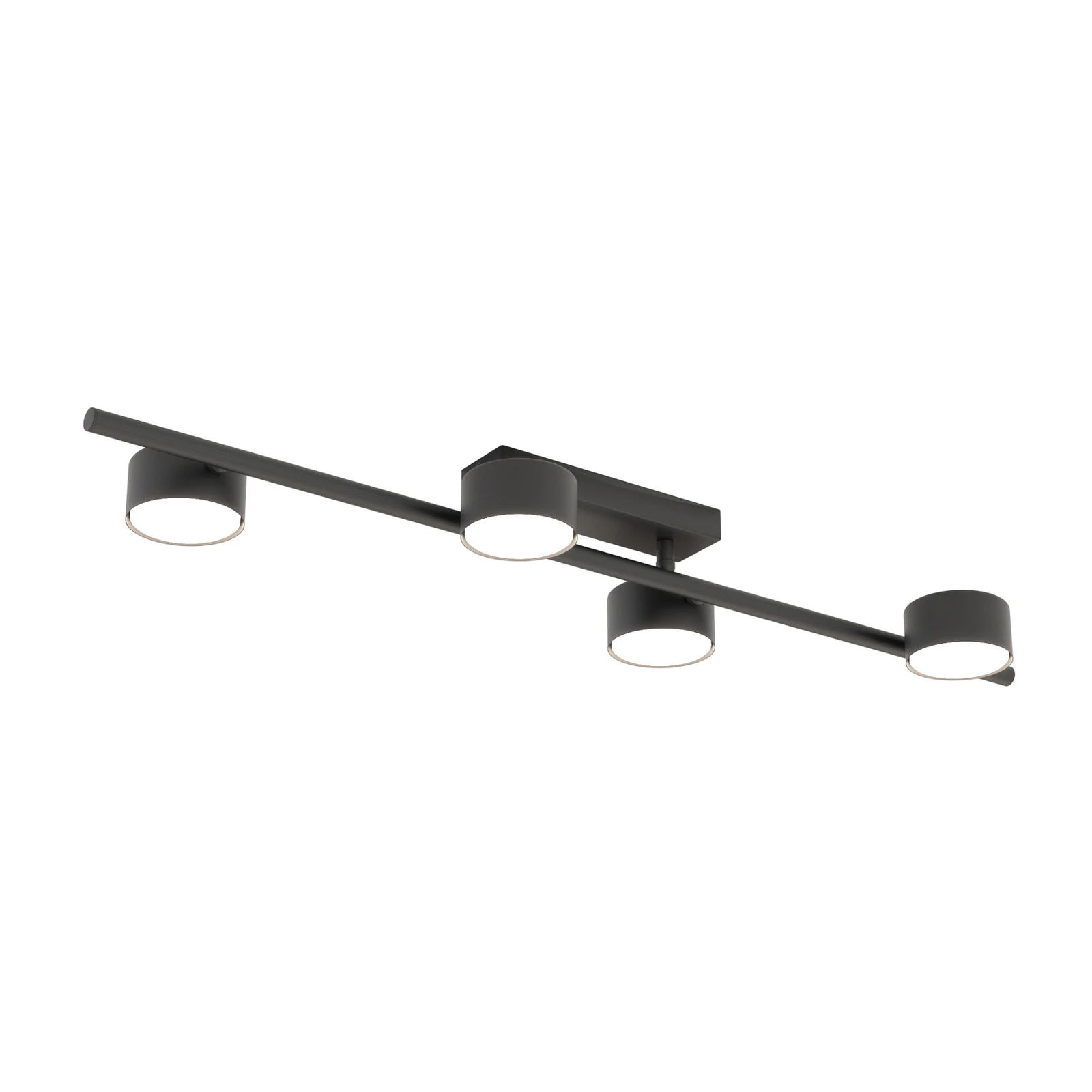 Plafondspot Bet, lengte 80 cm, zwart, metaal, 4-lamps.