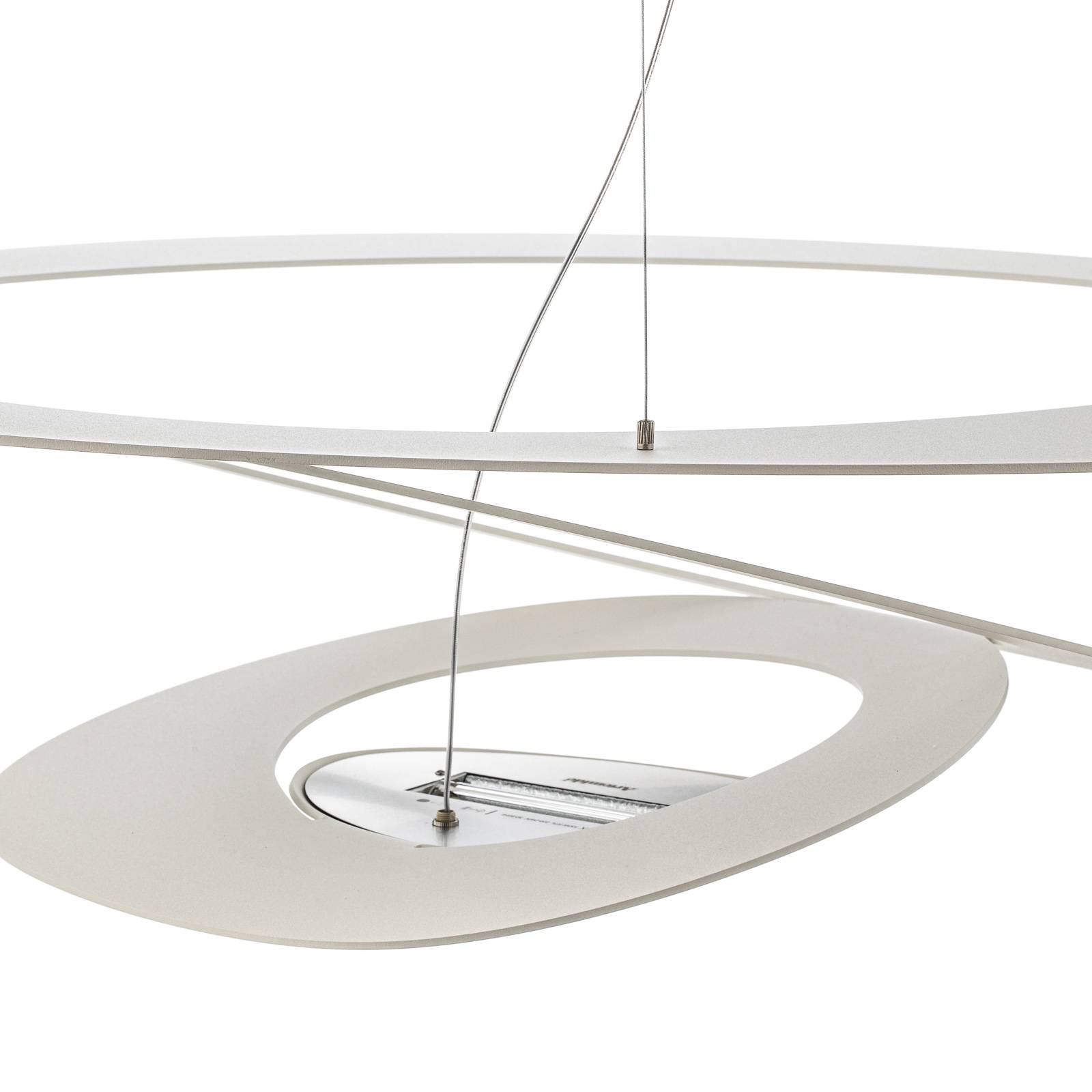 Biała designerska lampa wisząca Pirce, 94x97 cm