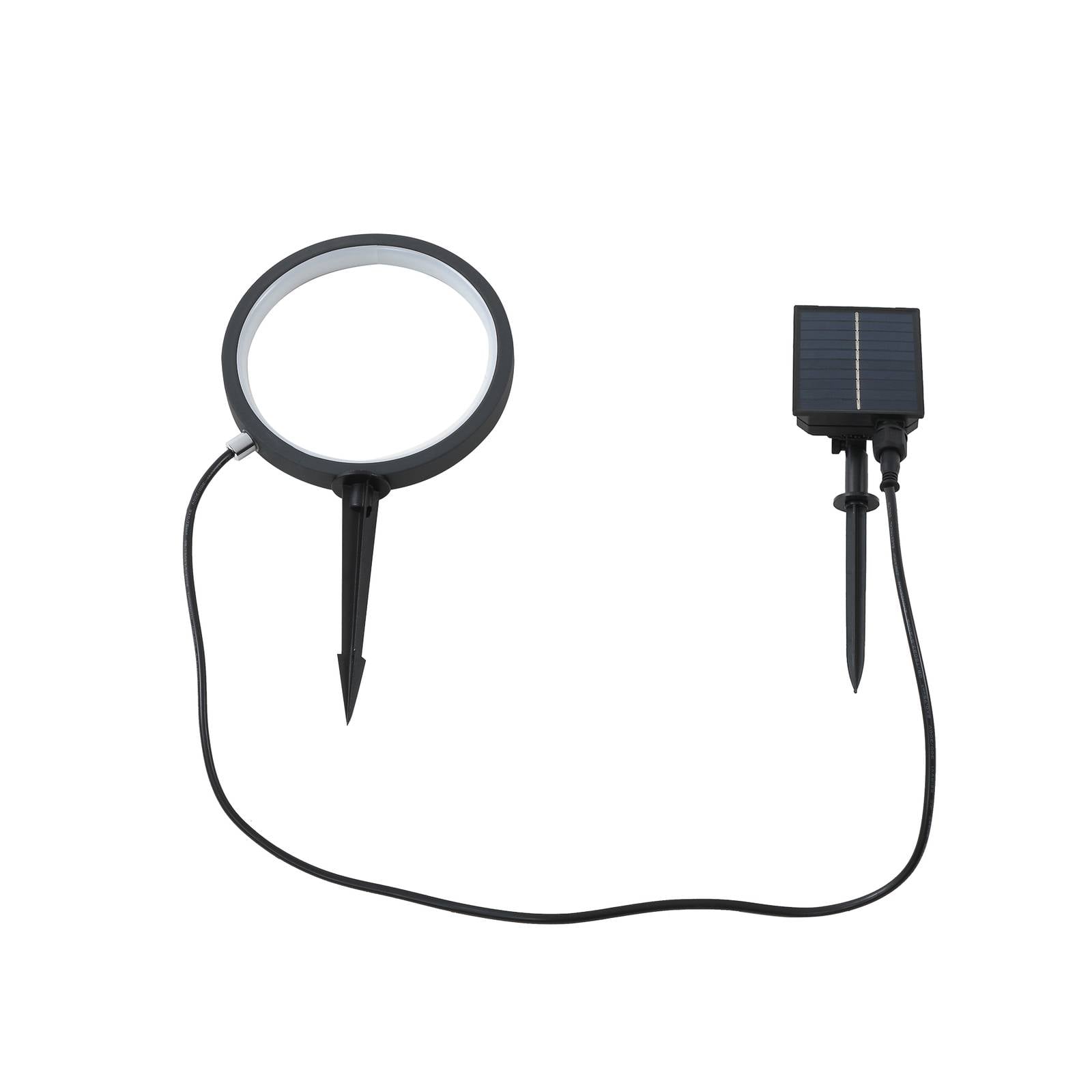 Lindby LED-Solar-Erdspießleuchte Syrene, 18 cm, schwarz, Alu