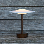 Sinus 22 bærbar LED-bordlampe, bronse, IP44 – Piet Hein