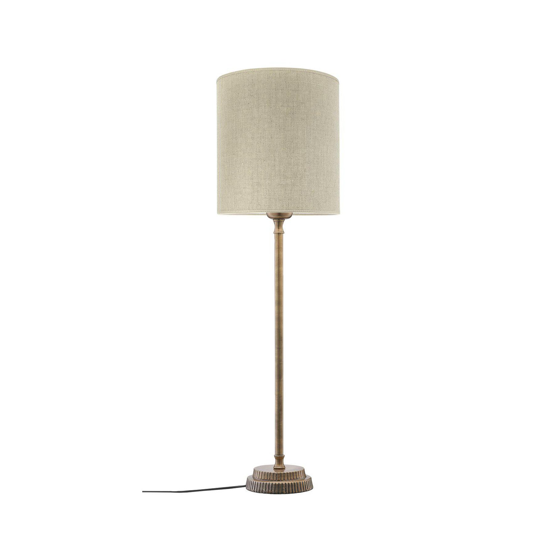PR Home bordslampa Kent beige/mässing skärm Celyn cylinder