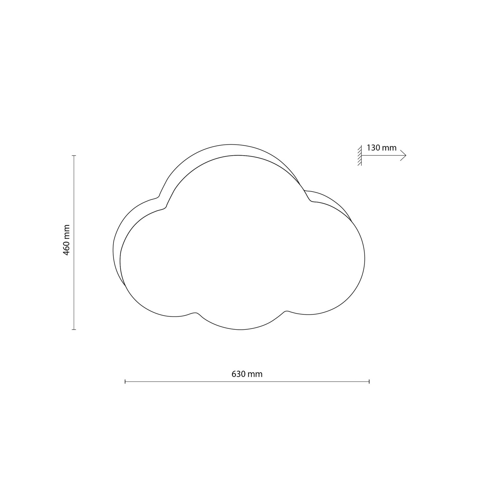 Plafonieră Cloud, albastru, lungime 63 cm, oțel/plastic