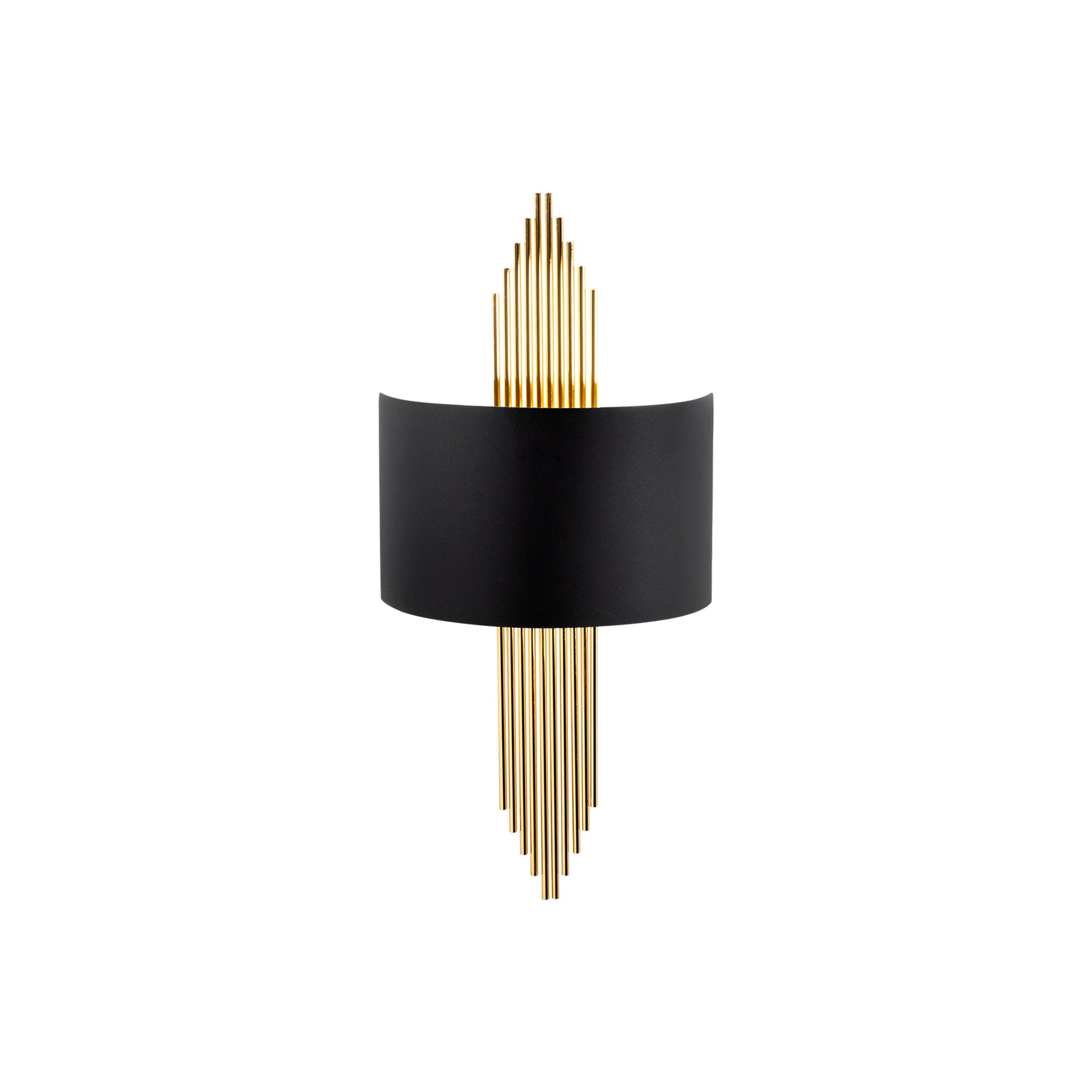 Wandlamp 616-A, zwart met gouden staven