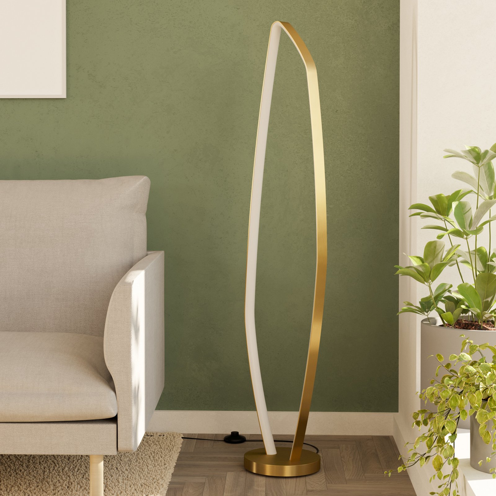 Talna svetilka Vallerosa LED v medeninasti barvi Talna svetilka Vallerosa LED v medeninasti barvi