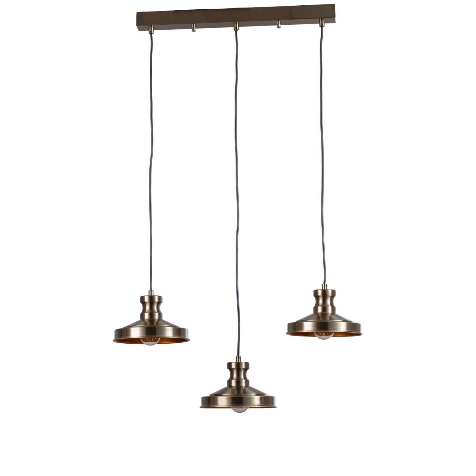 Hengelampe Berceste 9263, 3 lyskilder, gammel messingfarge, E27