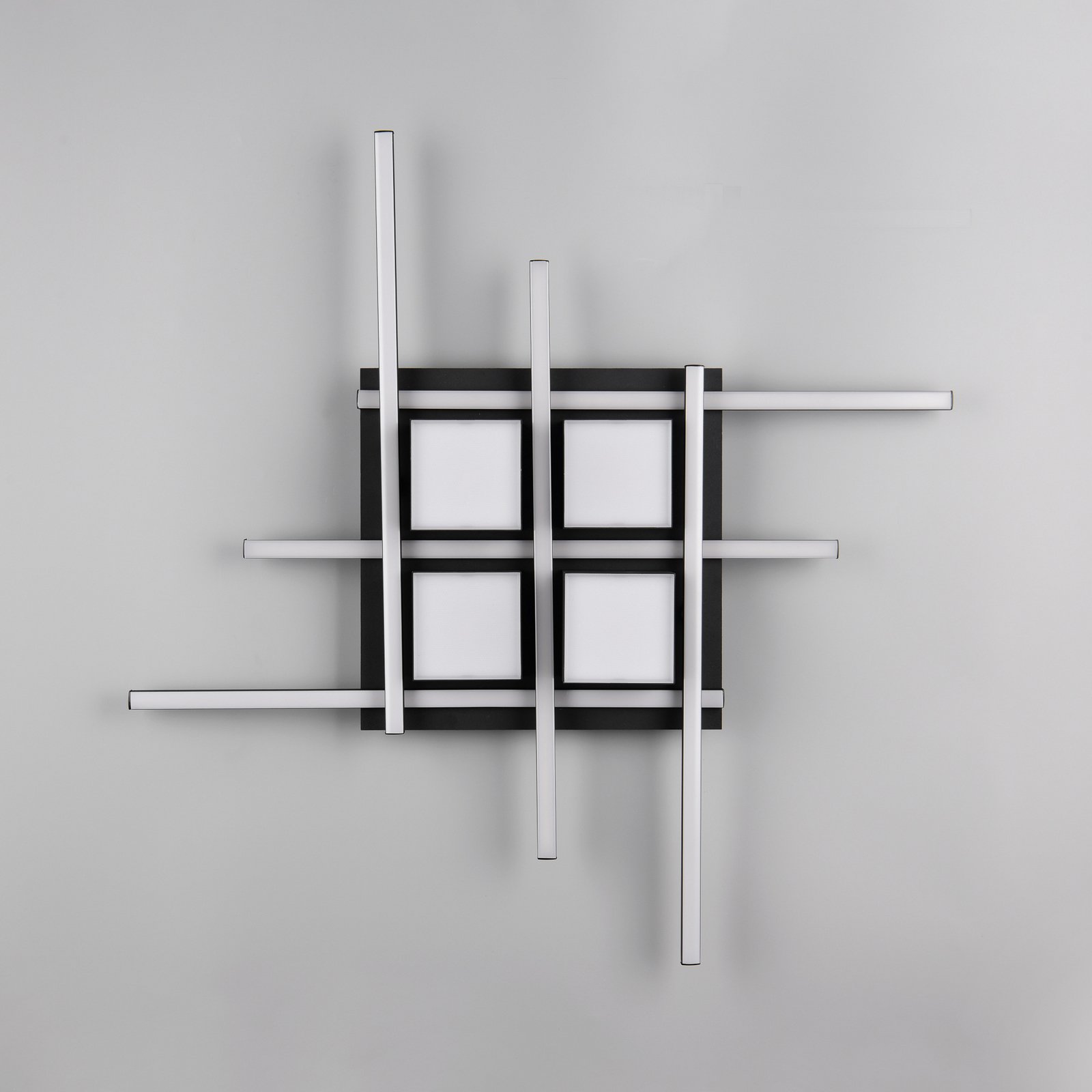 Roger LED ceiling lamp, matt black, metal, CCT, remote control.