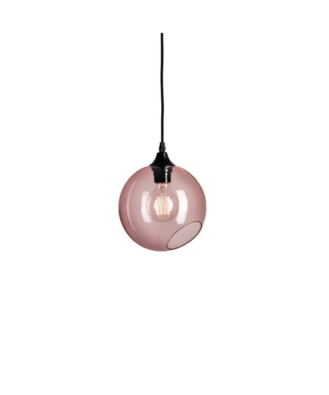 Ballroom Pendel Pink/Rose m/Sort Sokkel DESIGN BY US - Spisestue - Glas