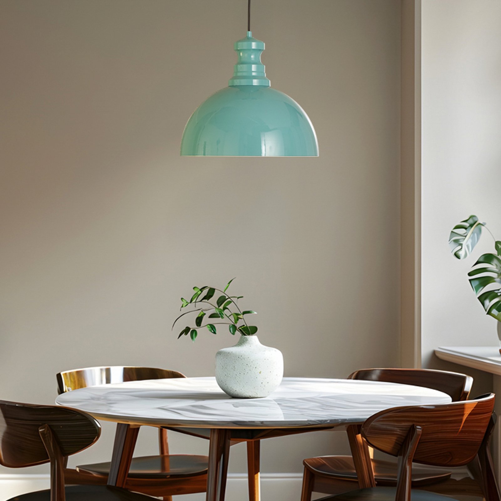 Pendellampe Kure, turkis, metall, Ø 40 cm E27 Pendellampe Kure, turkis, metall, Ø 40 cm E27