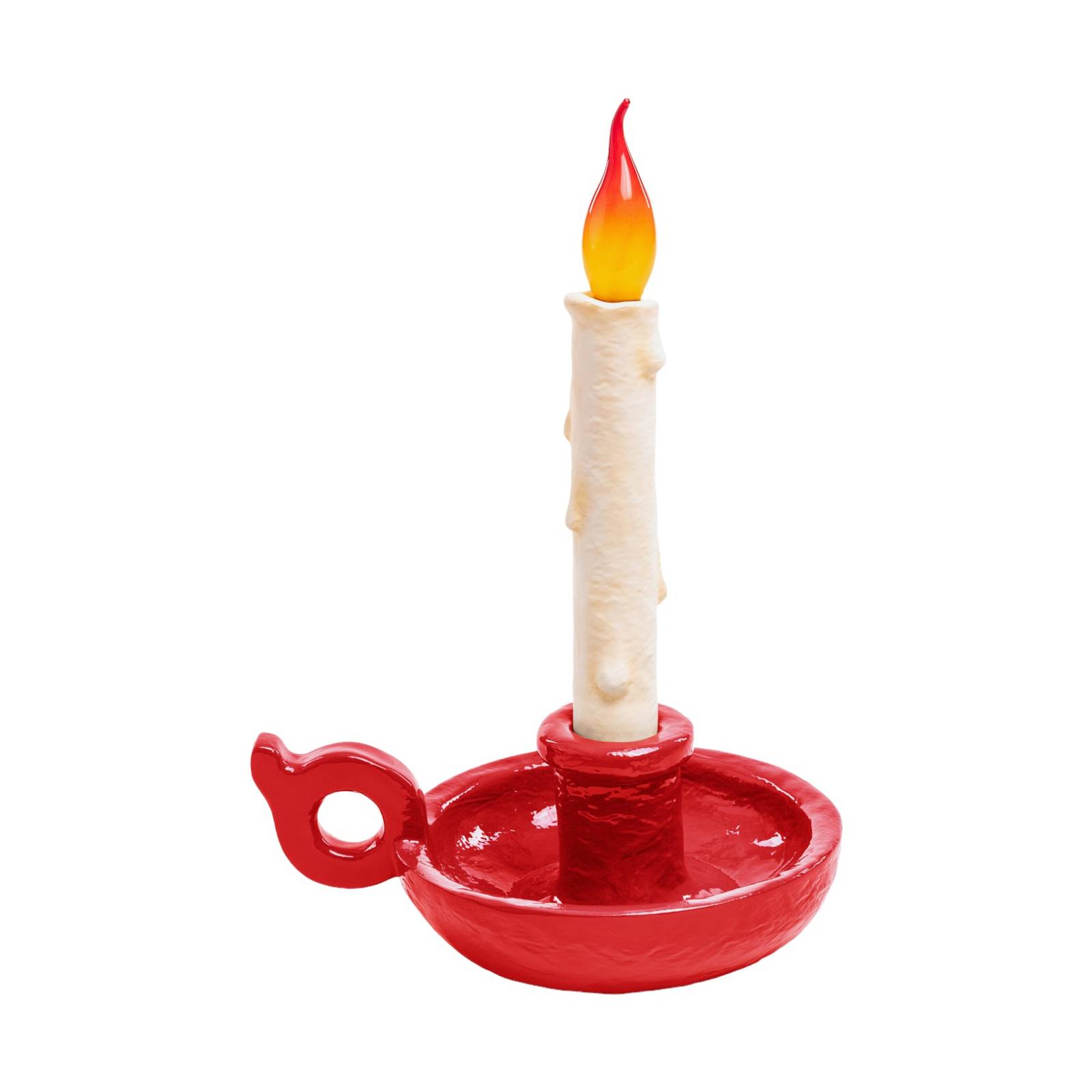 Stolová LED lampa Grimm Bugia tvar sviečky červená