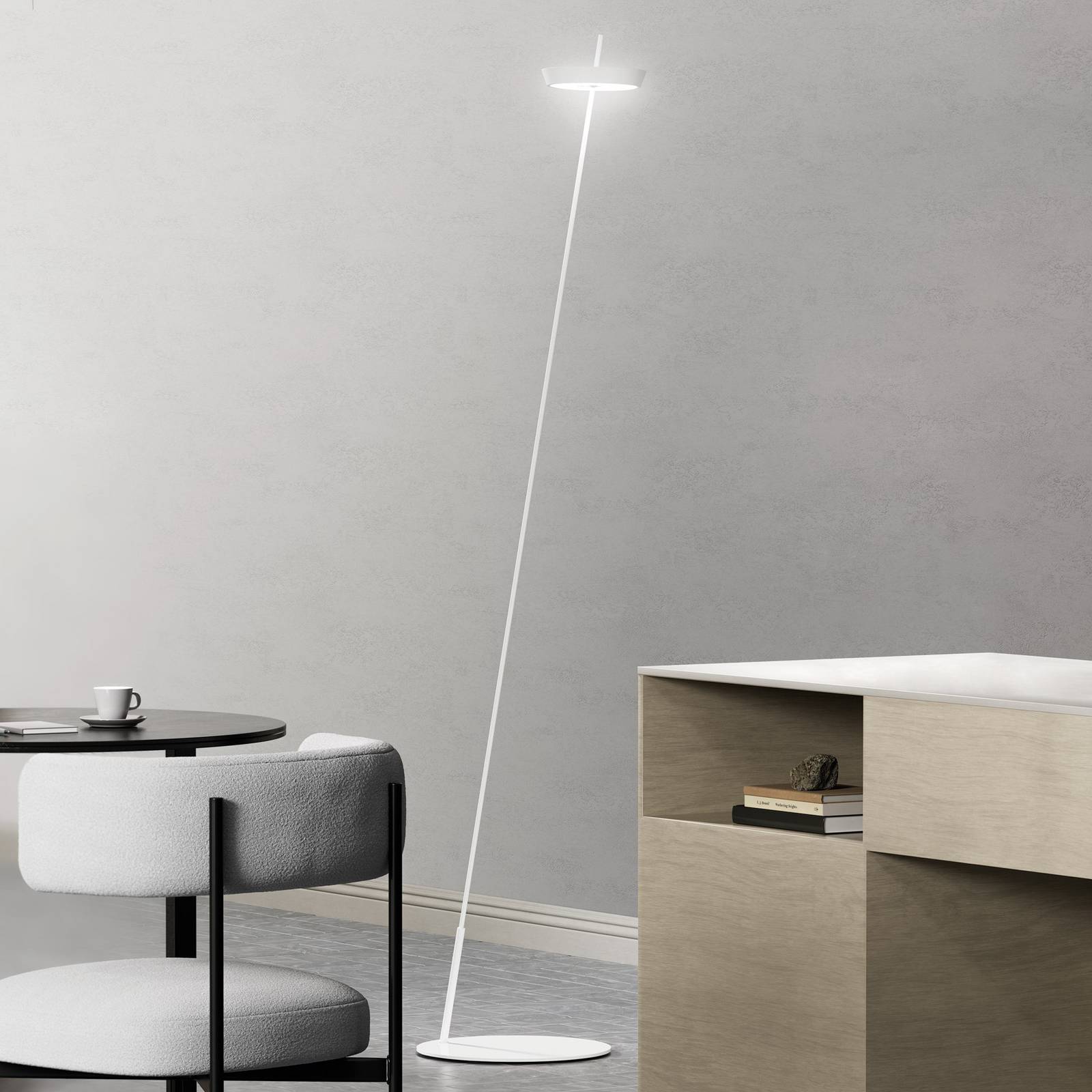 LED-Akku-Stehlampe Mahina, weiß, Höhe 130 cm, Metall, CCT günstig online kaufen