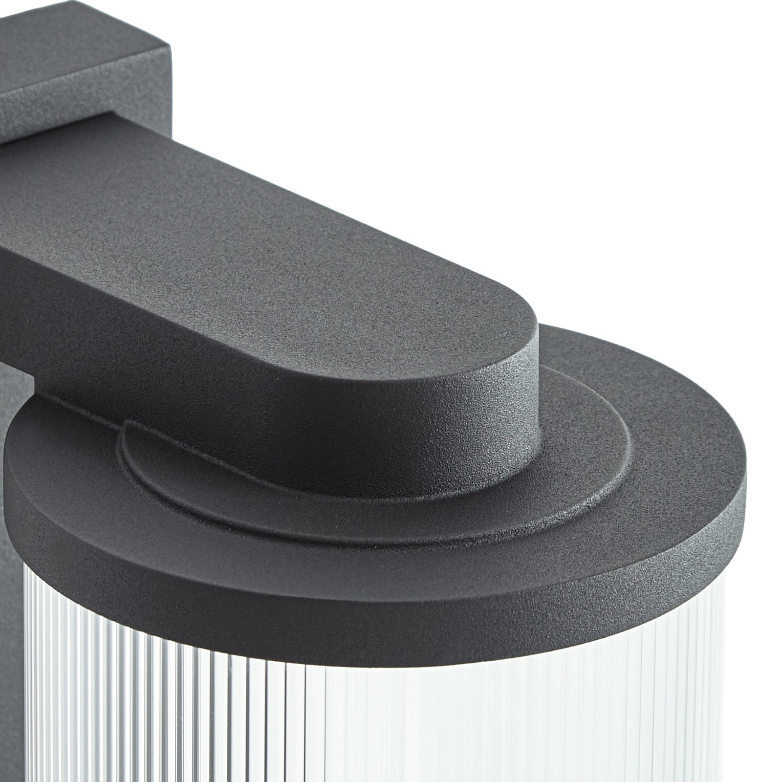 Lucande LED-Außenwandlampe Bee-G, Sensor anthrazit geriffelt