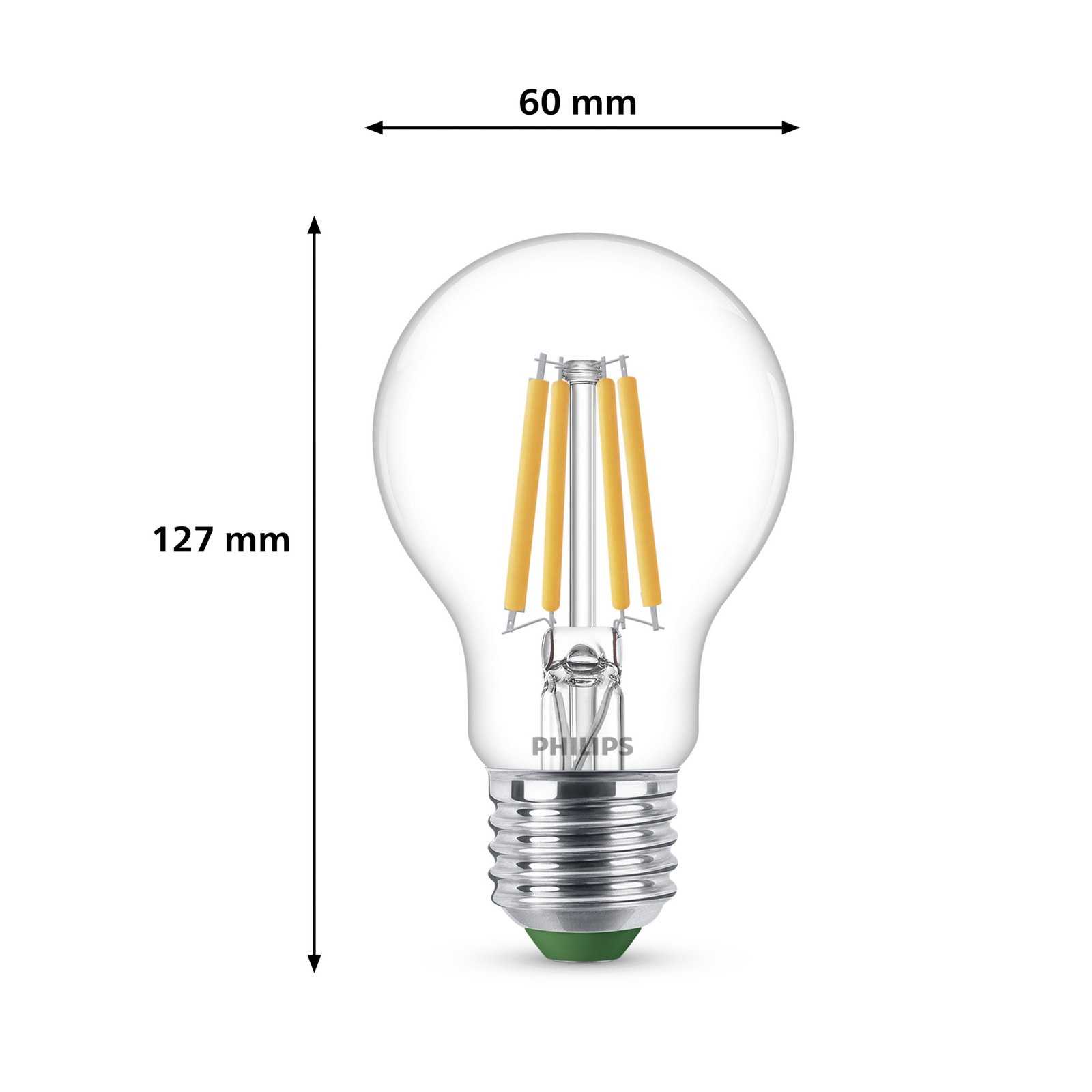 Philips E27 LED-pære A60 4W 840lm 2700K filament 3-pak