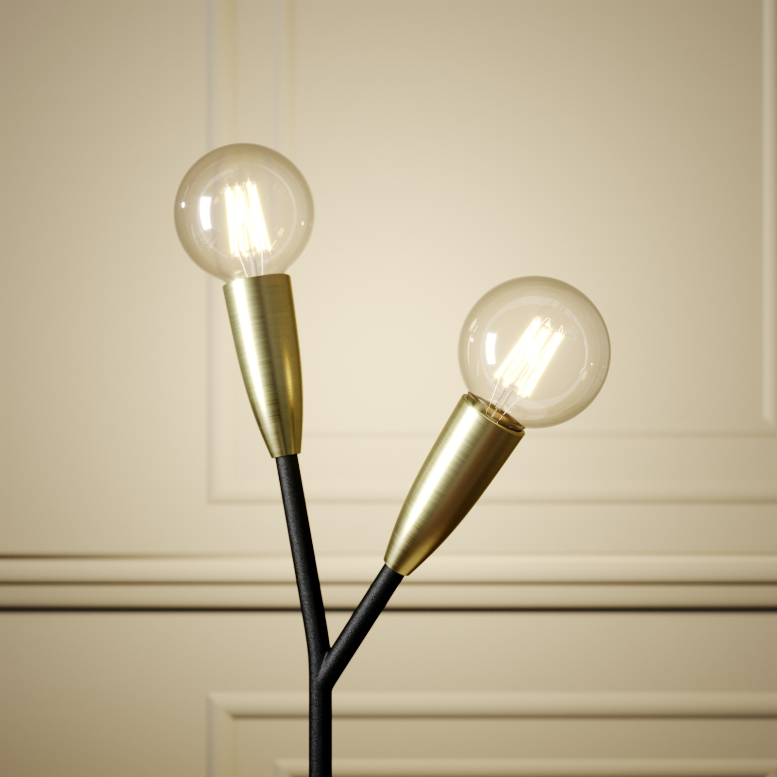 Carlea 2 Pöytävalaisin Black/Brass - Lucande