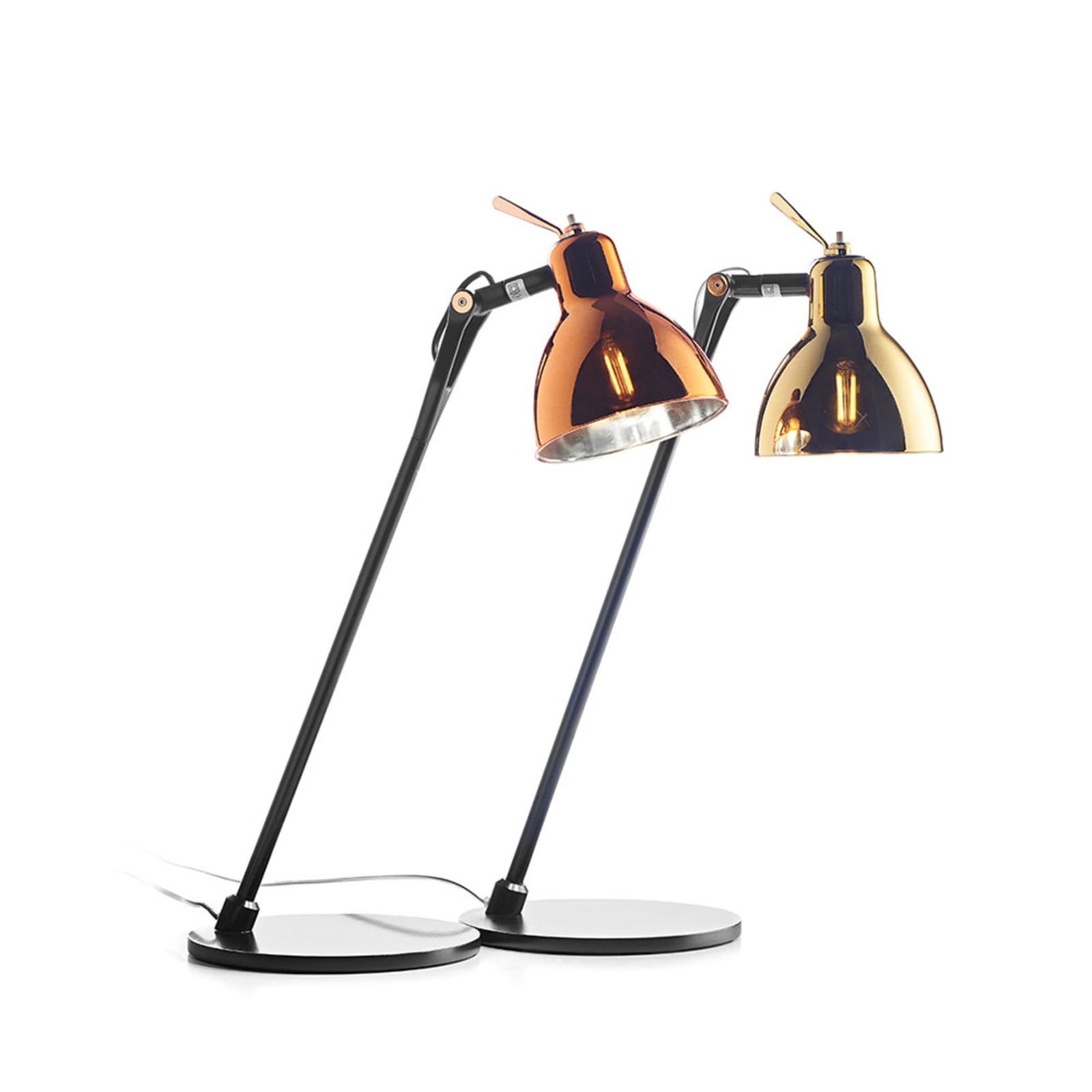 Stolna lampa Luxy T0 Glam, crna/bakrena, 52 cm - Rotaliana