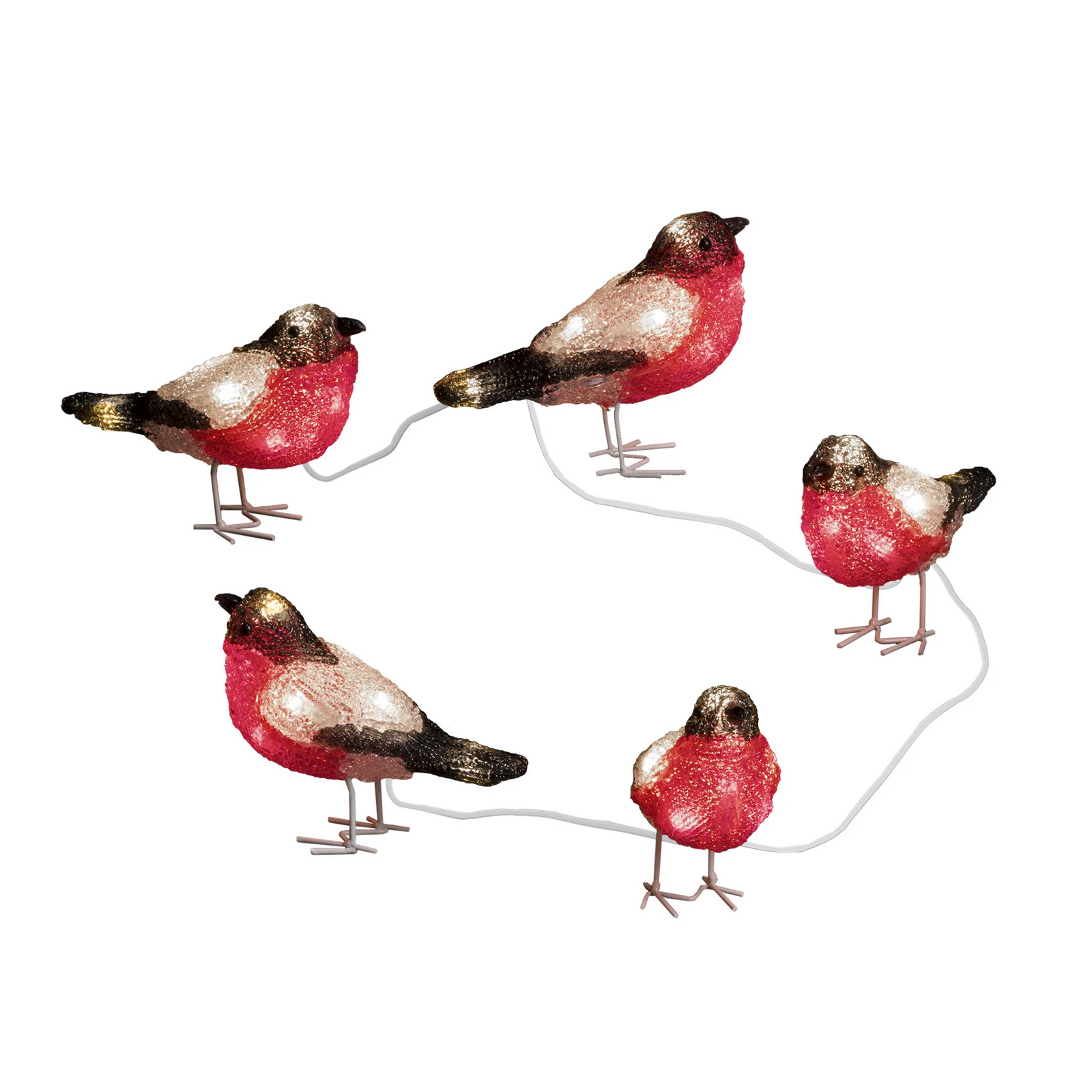 Robin - Figurine luminoase acrilice cu LED-uri 5 bucăți