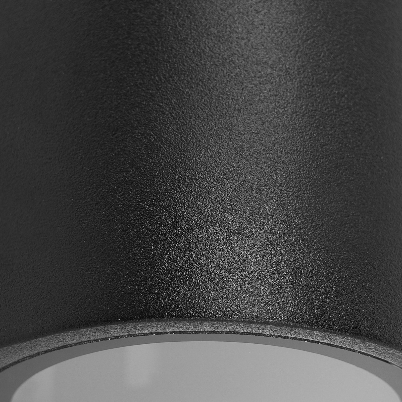 Prios Außenwandleuchte Tetje, schwarz, rund, 10 cm, 4er-Set