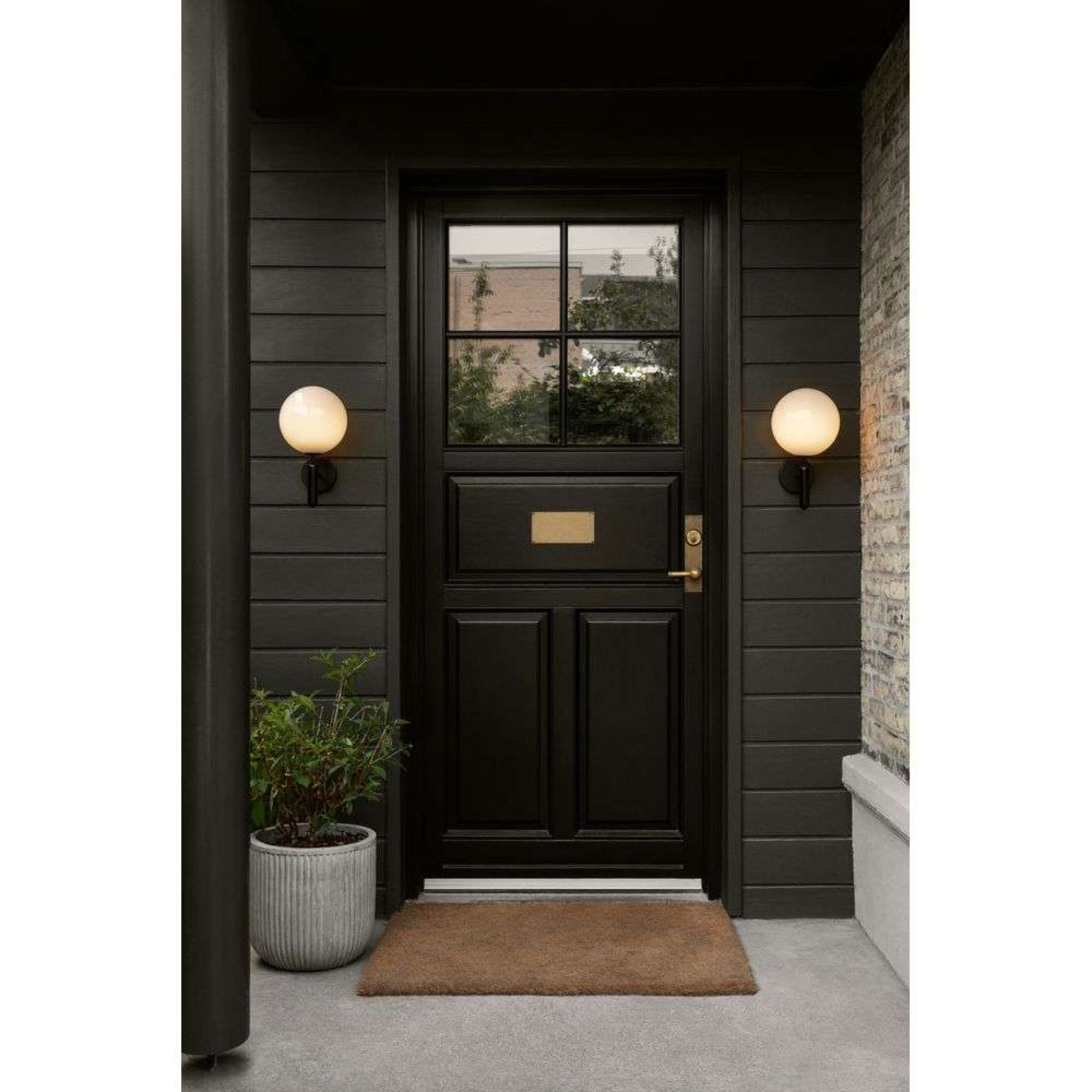 Nuura Candeeiro de parede exterior Miira, Ø 20 cm, preto/ópico