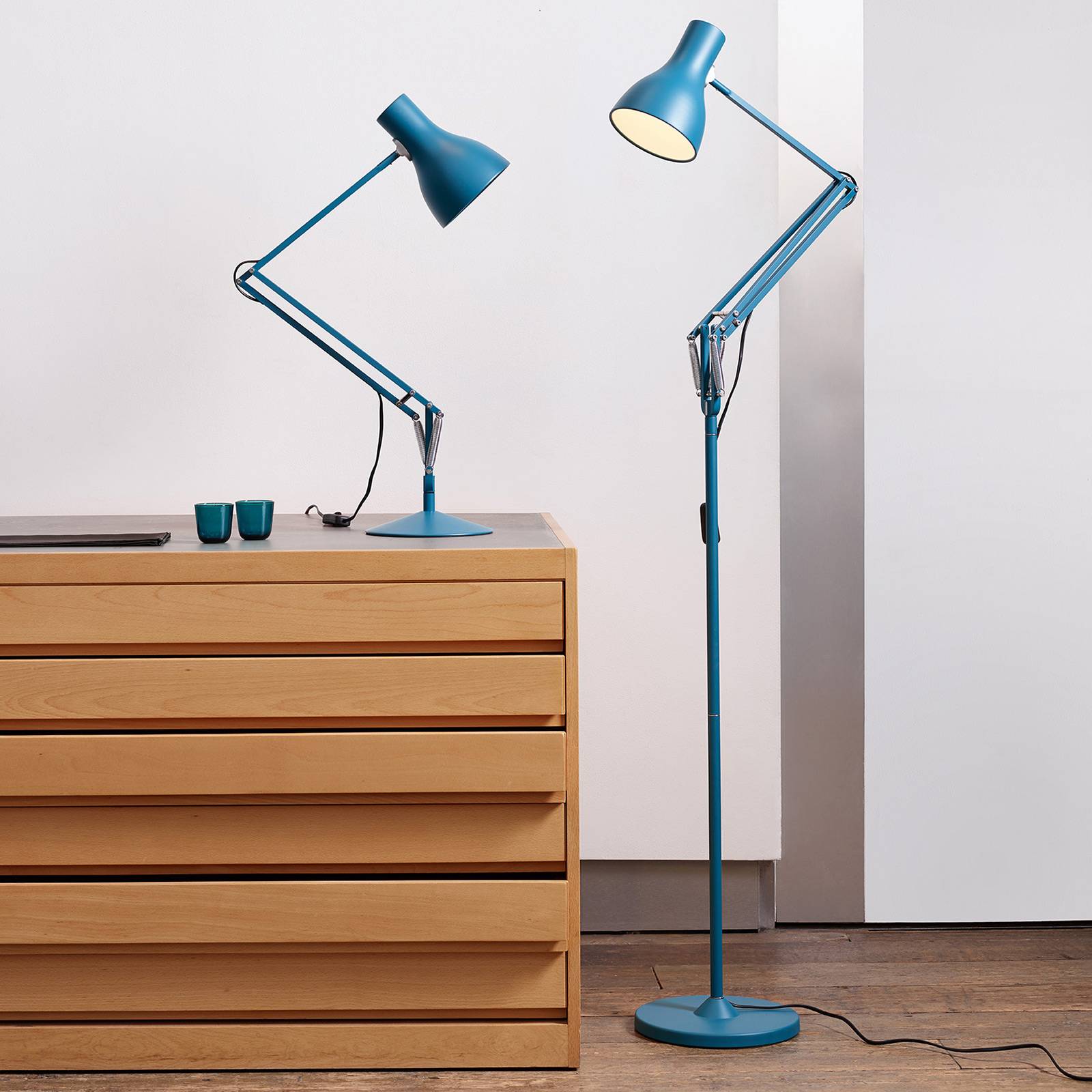 Anglepoise Type 75 lampa Margaret Howell niebieska