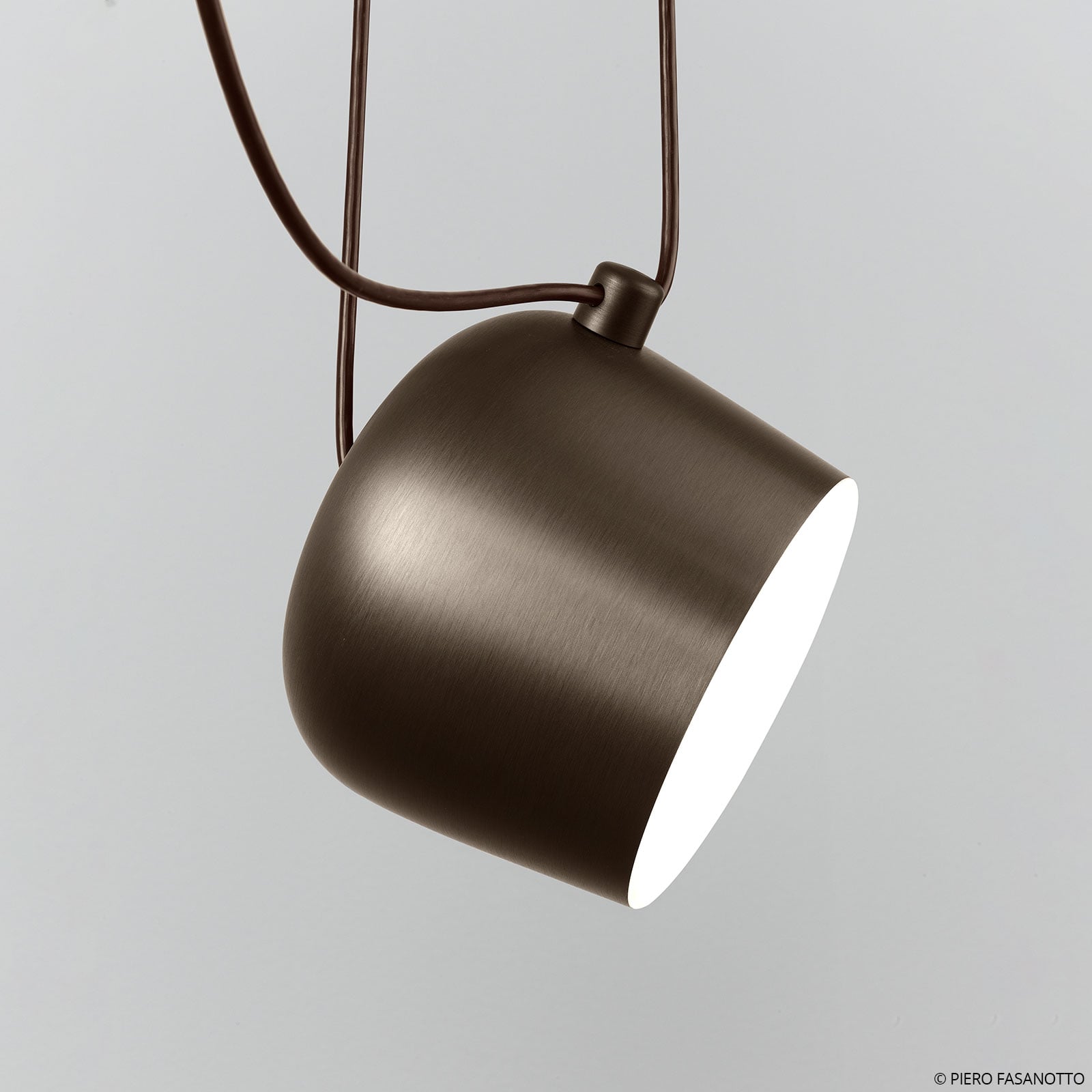 Flos FLOS Aim Small LED hanging light, brown, for Living / Dining Room, aluminium, polycarbonate, 12 W, energy efficiency: A+, H: 14.9 cm