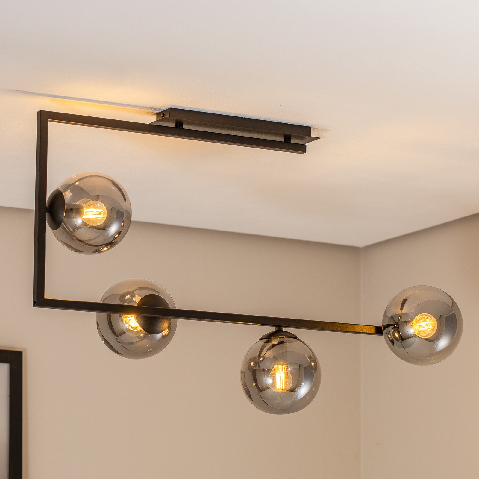 EMIBIG LIGHTING Plafonieră Soma grafit/negru sticlă E14 - Camera de zi / sufragerie - Modern - grafit negru