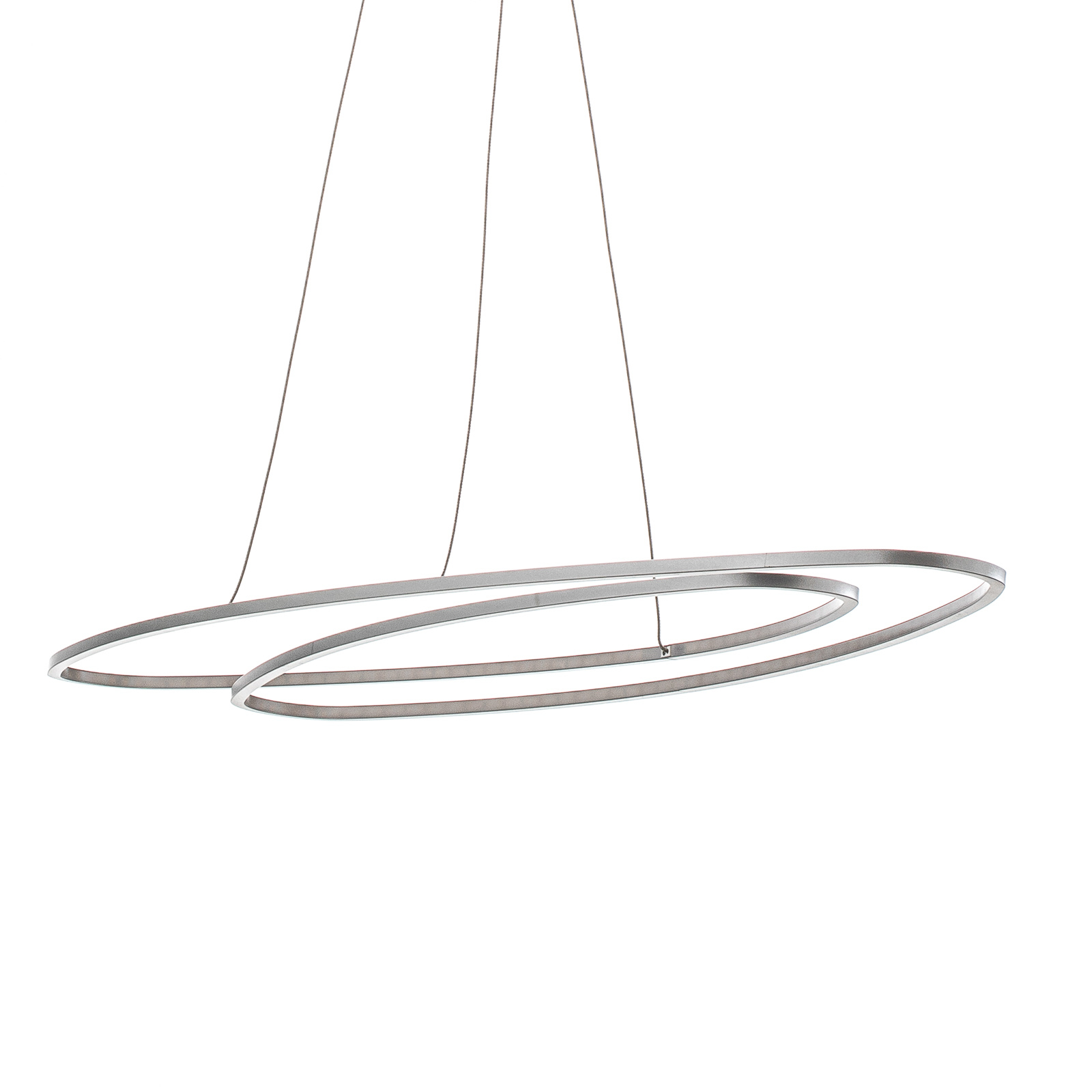 Oval LED hanging light Flair, aluminium