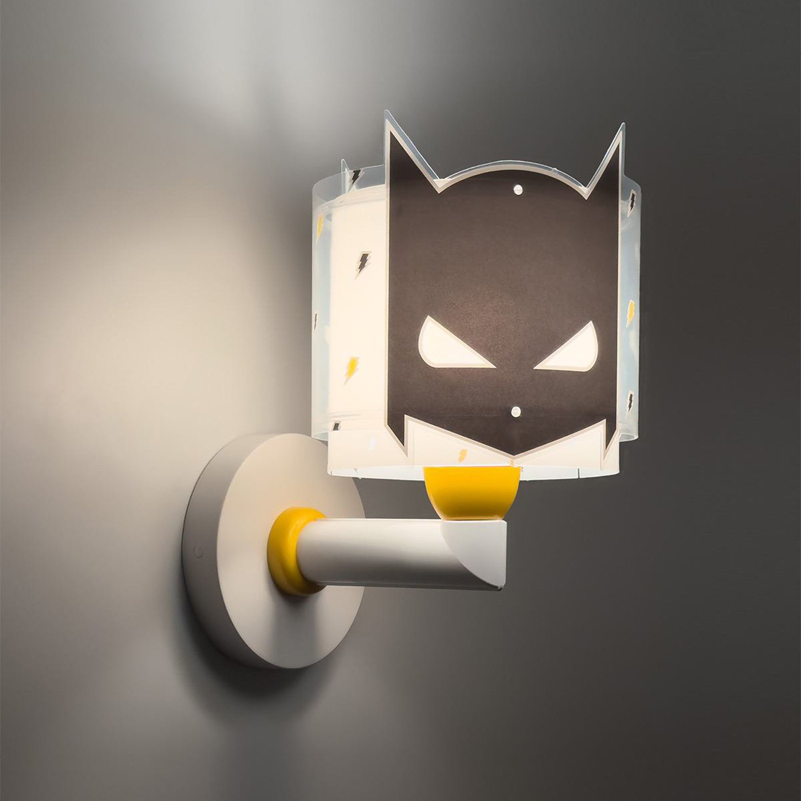 Aplique de pared Dalber Dark Hero con enchufe, blanco/negro