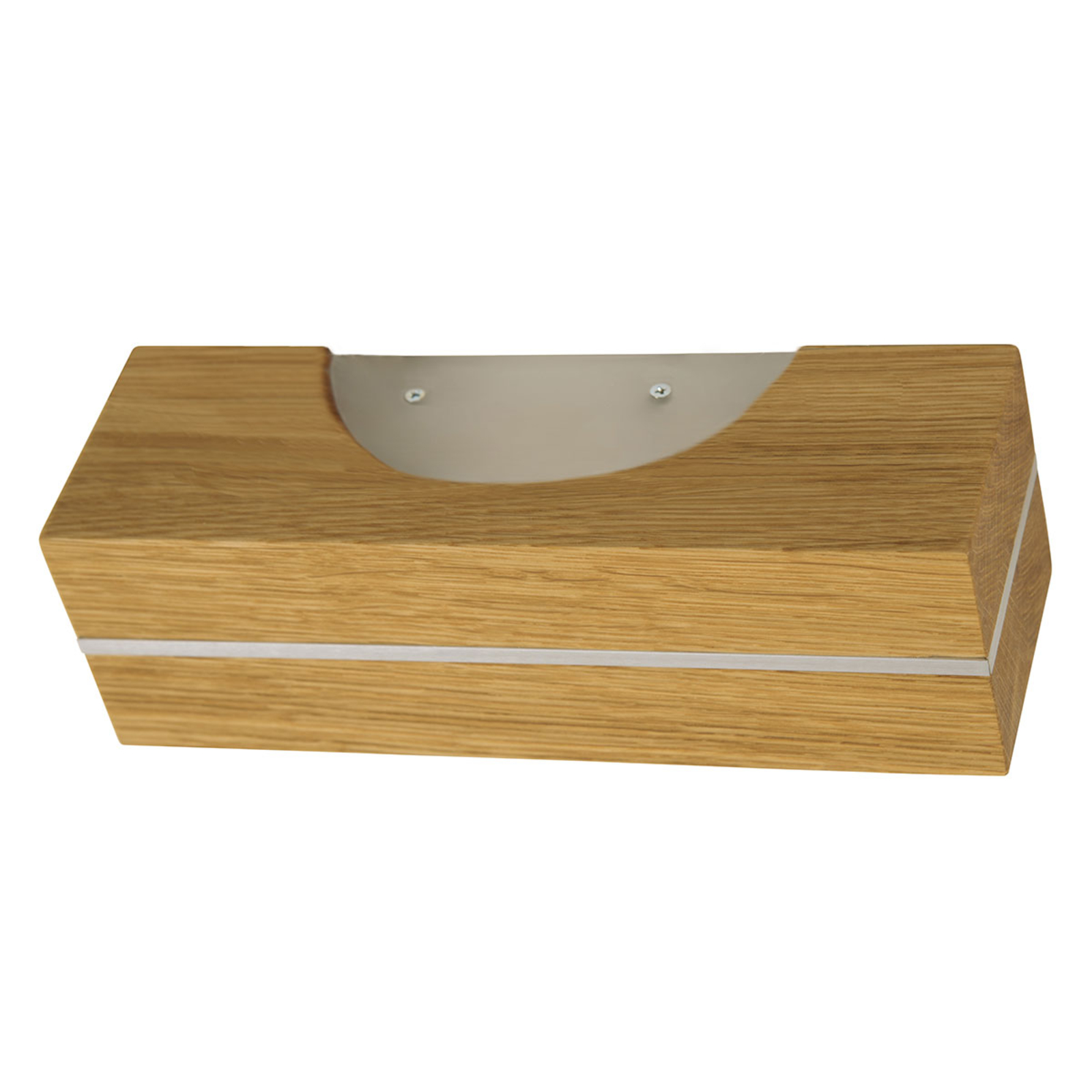 HerzBlut Dana LED wall light nickel oiled oak, for Living / Dining Room, wood, acrylic, metal, 3 W, energy efficiency: A+, W: 22 cm, H: 7 cm