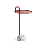 Bowler sidobord, rött, höjd 70,5 cm, granit/stål - HAY