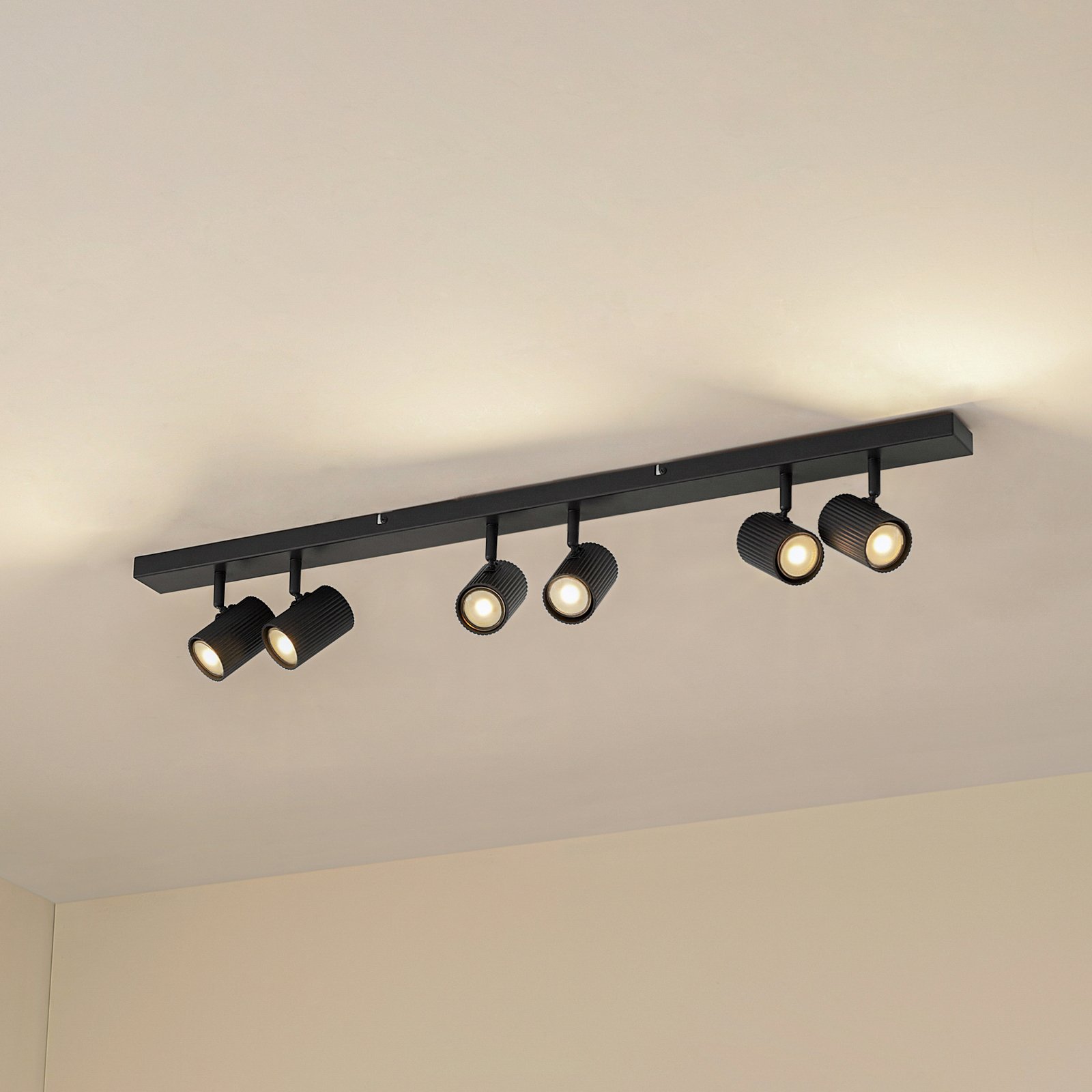 Kardis stropni reflektori, tamno sivi, 6 žarulja, metalni, GU10 - Lindby