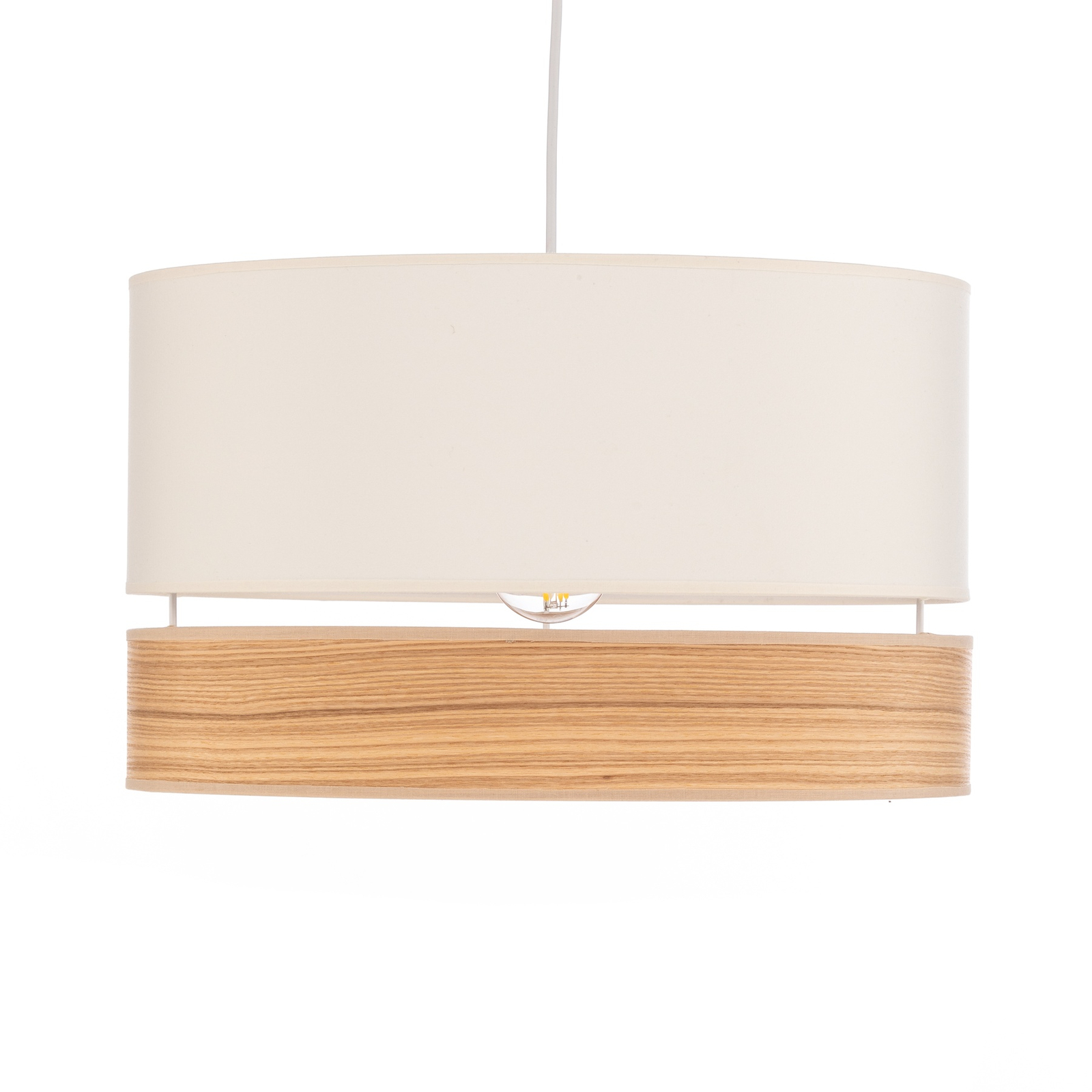 Euluna Levo hanglamp, Ø 40 cm, essen/ecru