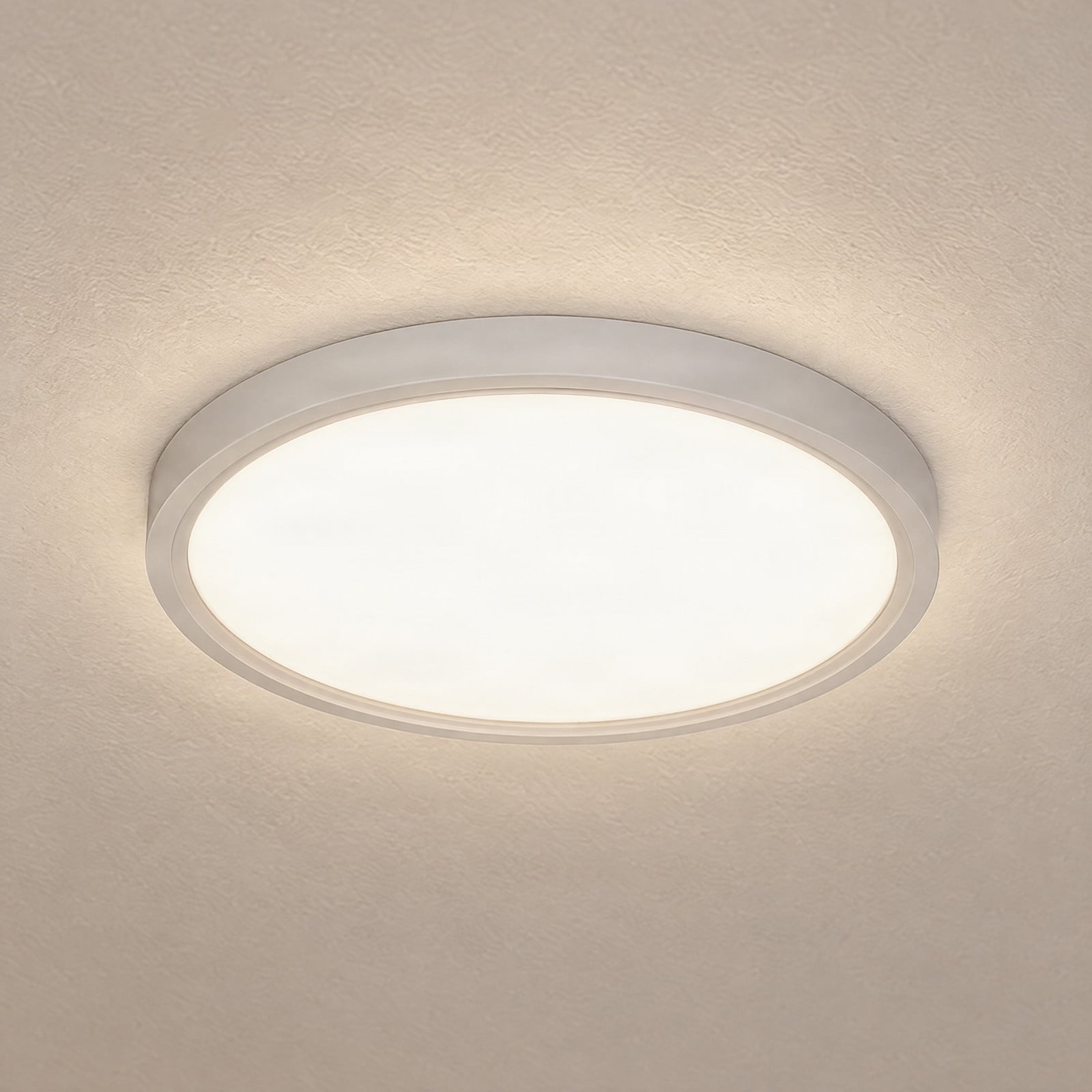 Lindby LED stropna svjetiljka Pravin, Ø 30 cm, CCT, bijela - Dnevni boravak/blagovaonica - Moderan - bijela mat - Plastika