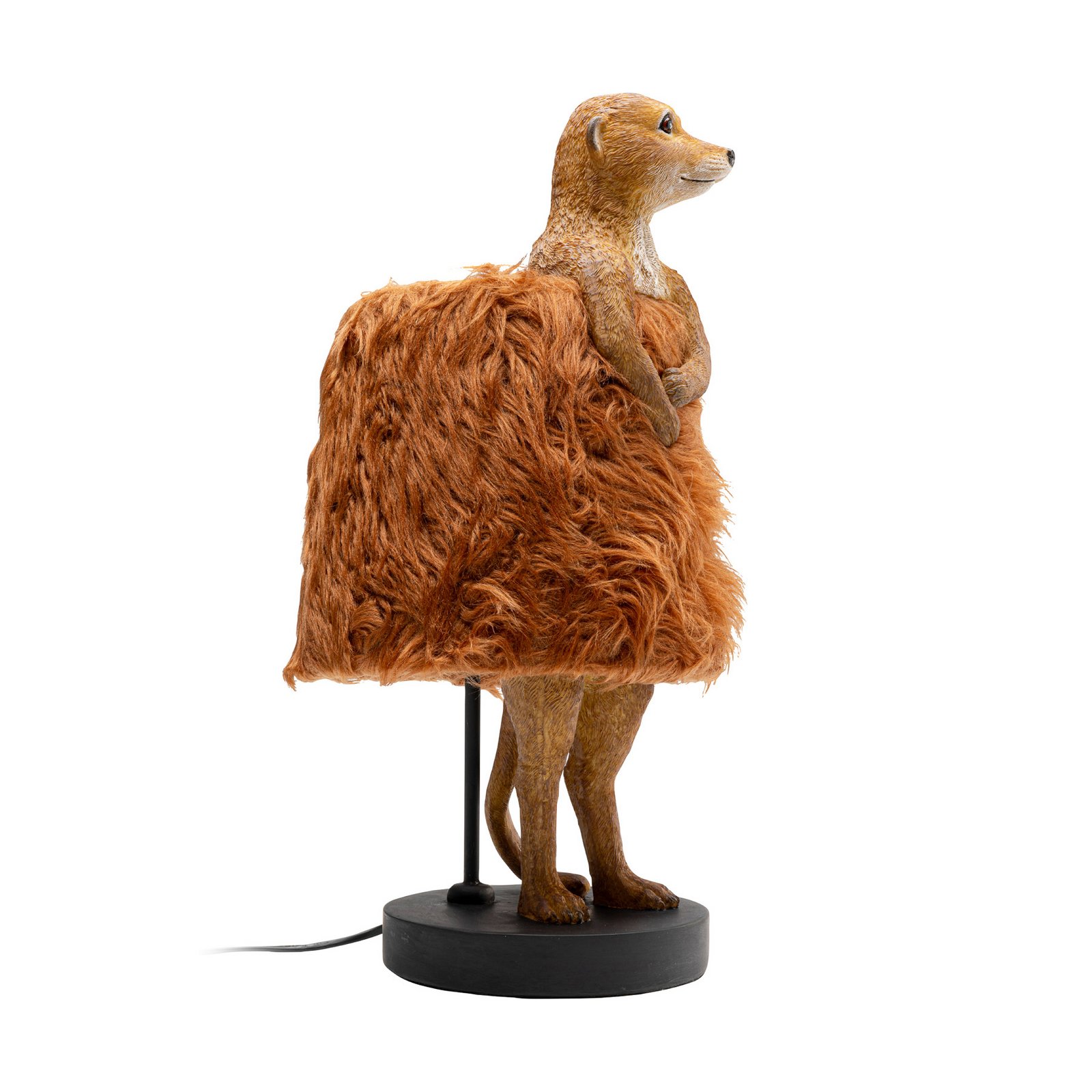 Kare stolová lampa Animal Meerkat Fur, hnedá, 51 cm, E14