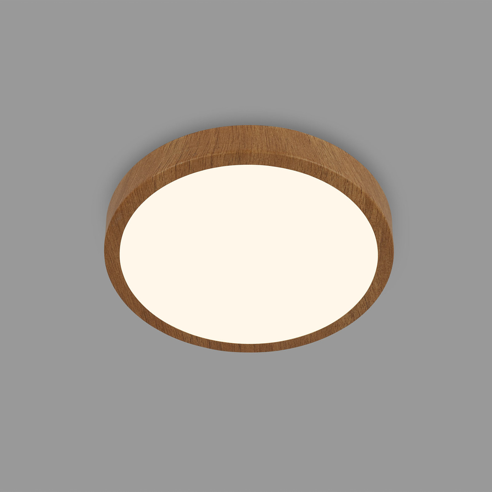 LED stropné svietidlo Runa Wood wood look 3 000 K Ø38cm