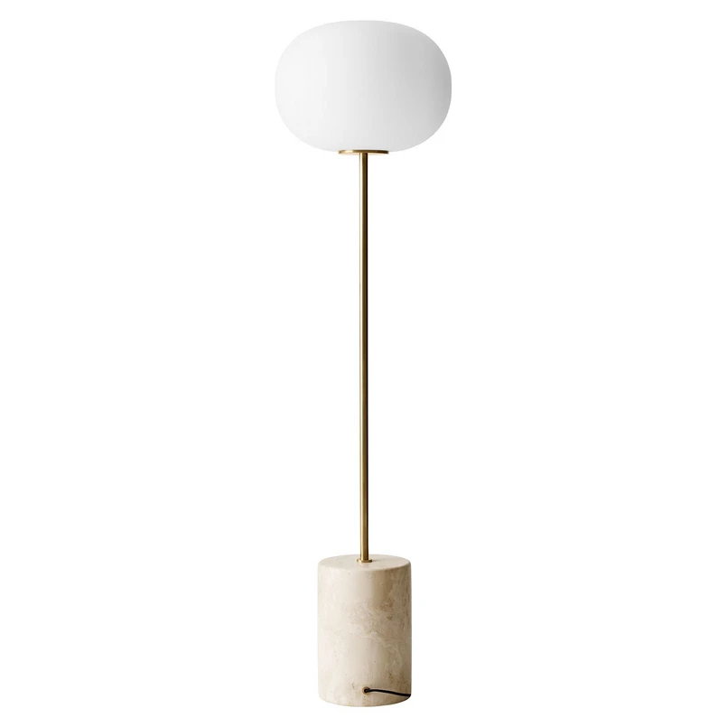 Audo Copenhagen - JWDA Lampadaire Travertin/Laiton Brossé