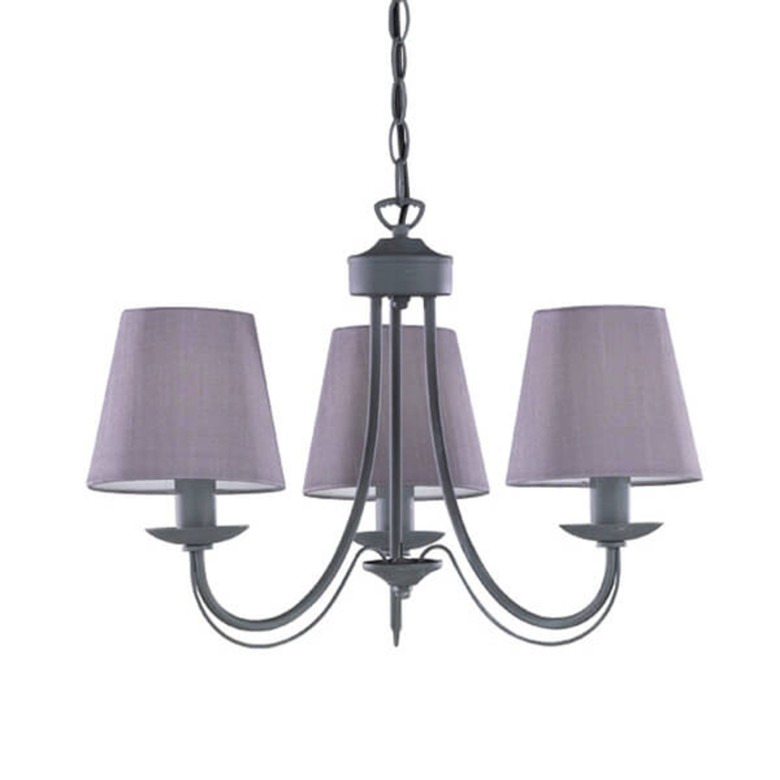Cortez chandelier, grey, 3-bulb