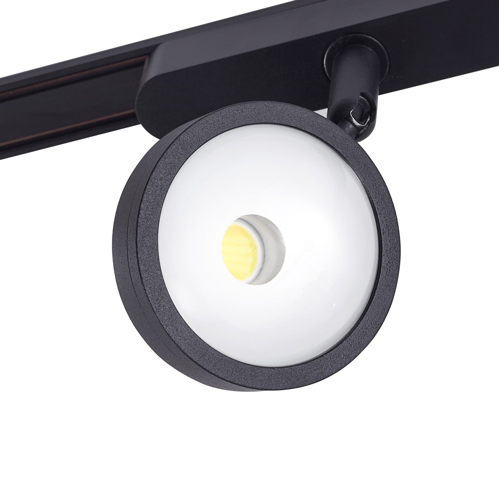 Track lighting system 48V Lumaro, spots, 5-bulb, black, Ø 7.3cm