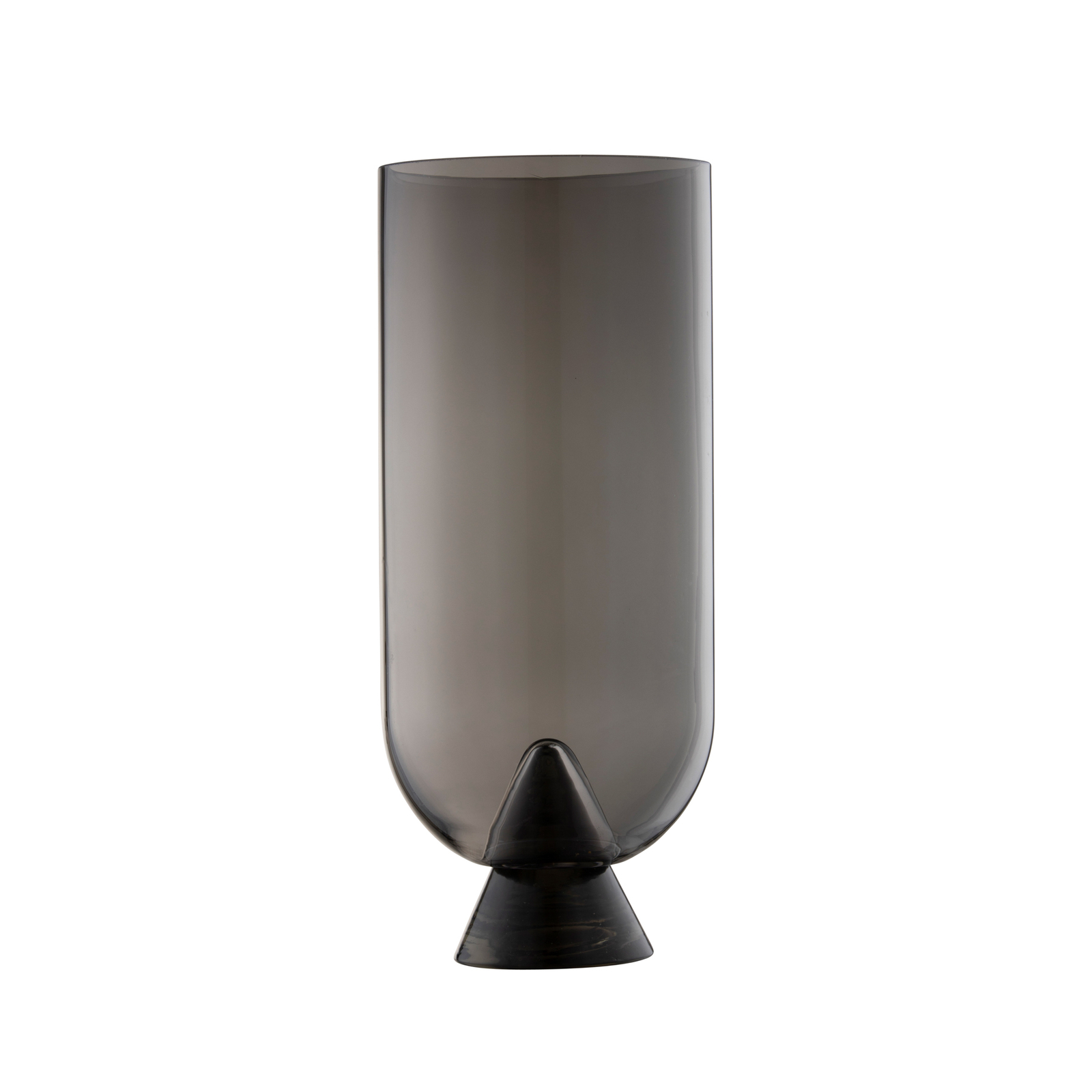 AYTM Glacies vase, smoky grey, height 29 cm, glass, mouth-blown