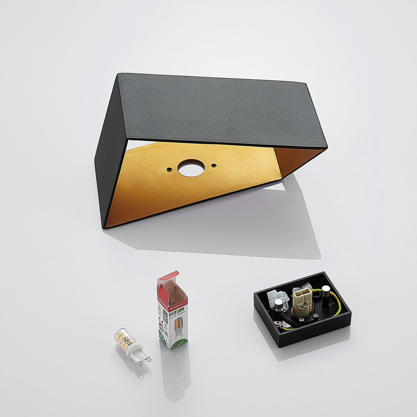 Assona Wandleuchte Black/Gold - Arcchio