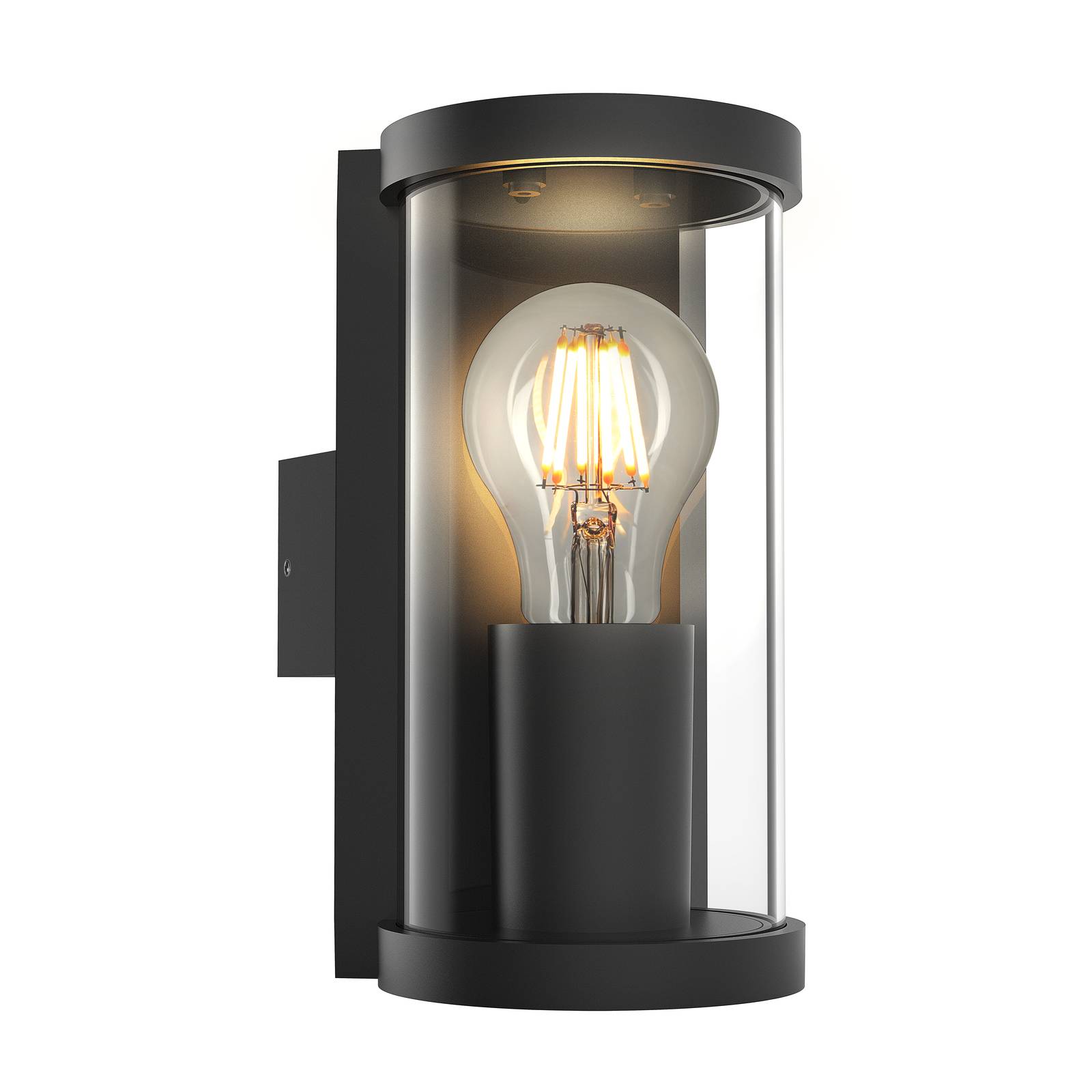 Lucande kültéri fali lámpa Zanta, magasság 19,7 cm, fekete