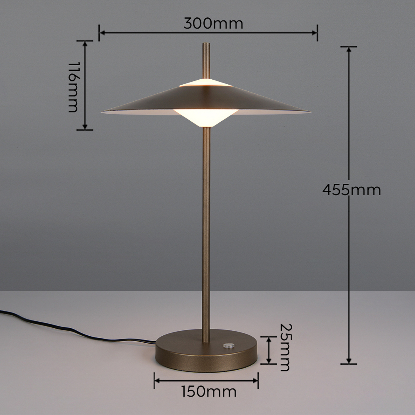 LED galda lampa „Amalo“ platīna krāsā, augstums 46 cm, metāls, CCT LED galda lampa „Amalo“ platīna krāsā, augstums 46 cm, metāls, CCT