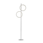 Lampadaire LED Mini-Ritus, argent, fer, 2 anneaux