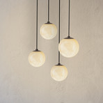 LED-Hängeleuchte ARE, schwarz, Alabaster, Ø 10 cm, CCT, DALI