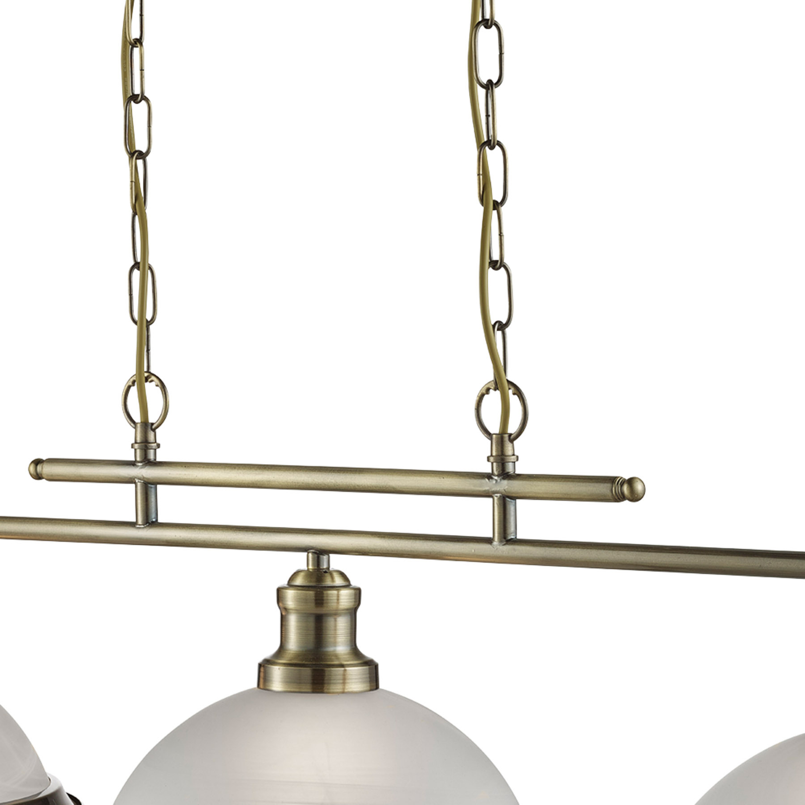 Suspension Bistro Bar 3 lampes laiton/opale
