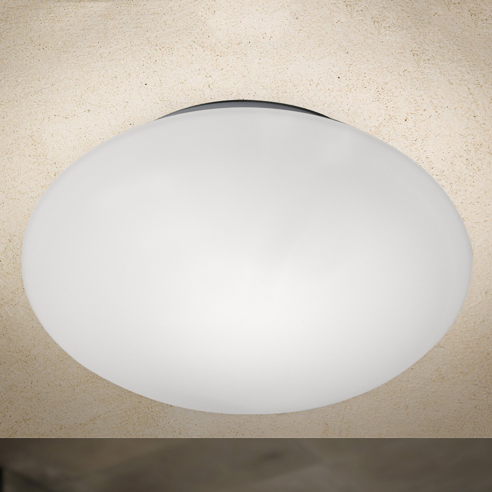 Orion Glass ceiling light Opal, 37 cm, for Living / Dining Room, Metal, glass, E27, 40 W, energy efficiency: A++, H: 9 cm