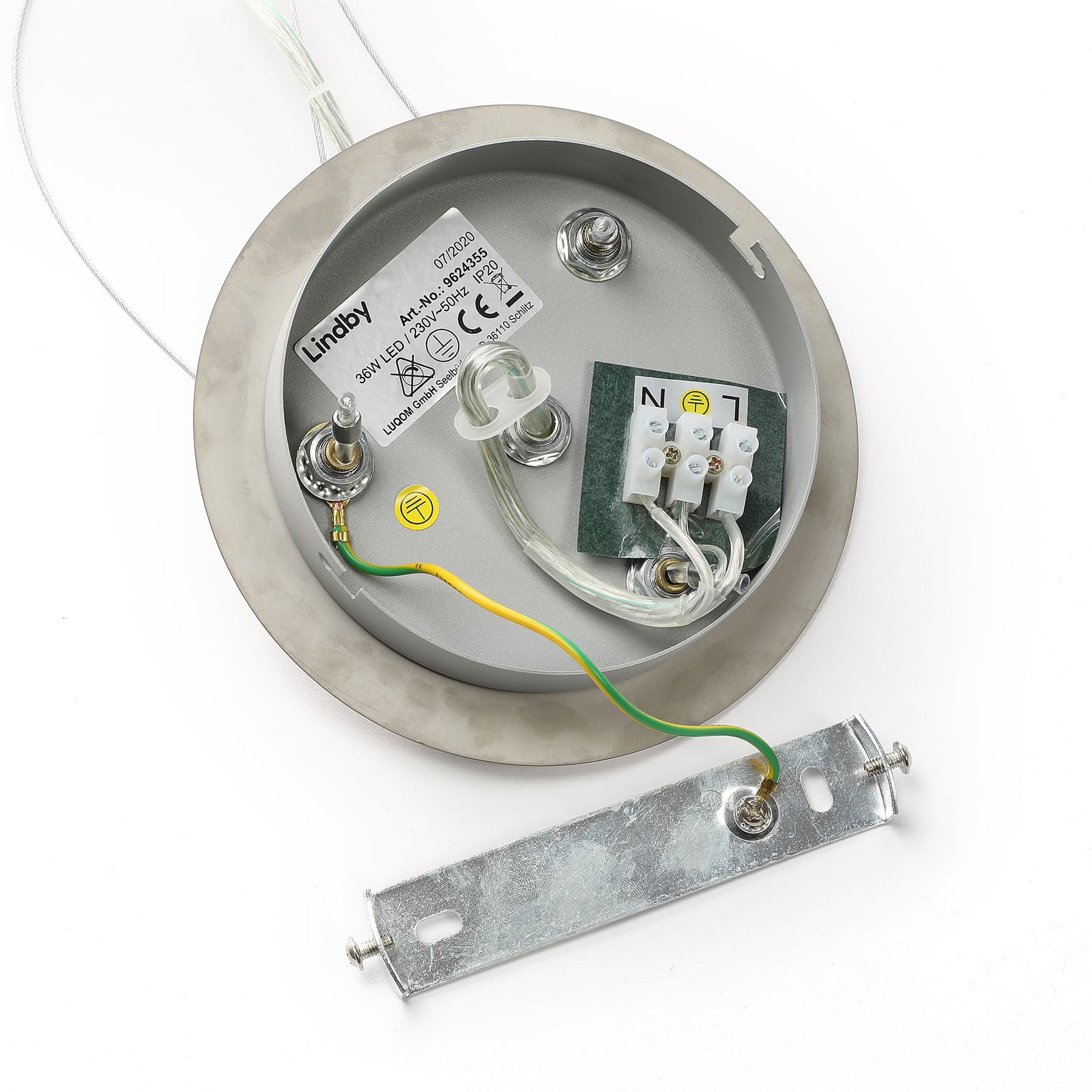 Gunda LED Pendelleuchte Opal/Nickel - Lindby