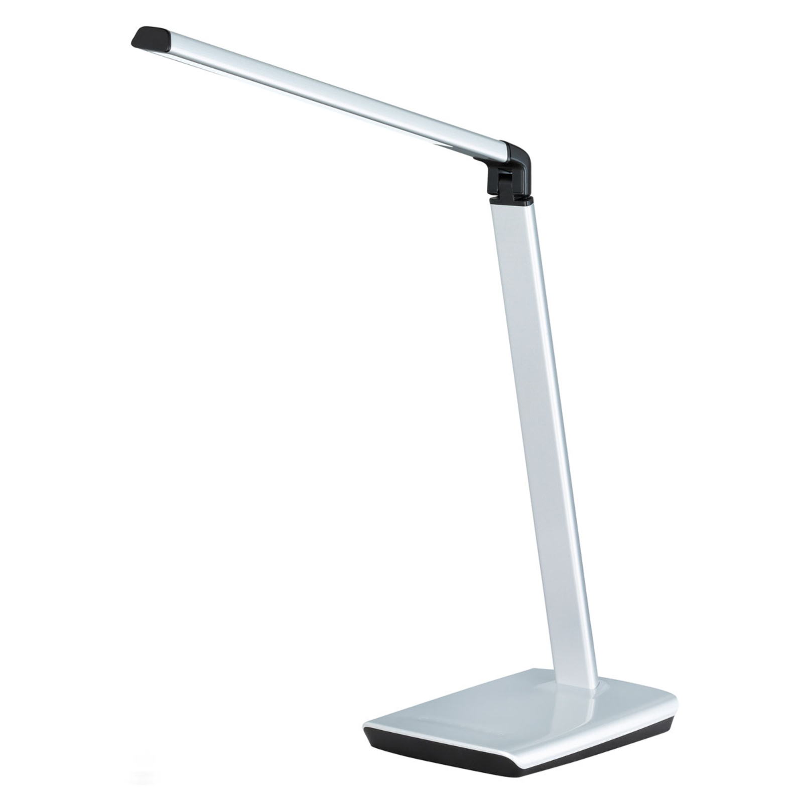 Fischer & Honsel Bragi LED desk lamp with USB, silver, for Workroom / Office, metal, 8 W, energy efficiency: A+, L: 20 cm, W: 16 cm, H: 79 cm